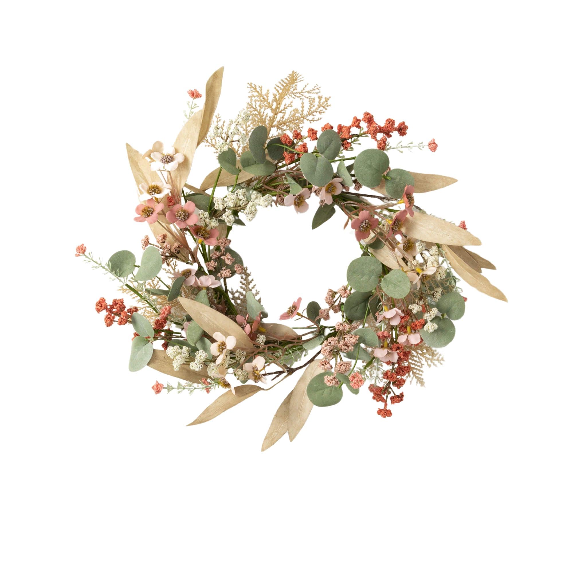 Sullivans LFL6 16-Inches Multicolored Indoor/Outdoor Hanging Eucalyptus Artificial wreath