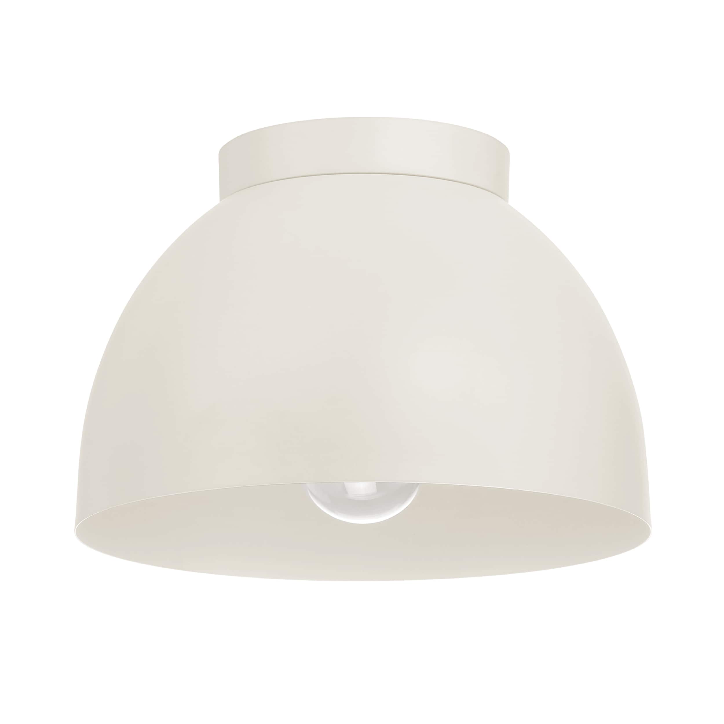 Hunter 48134 Erling 1 -Light 10-in Satin Off-white Flush Mount Light