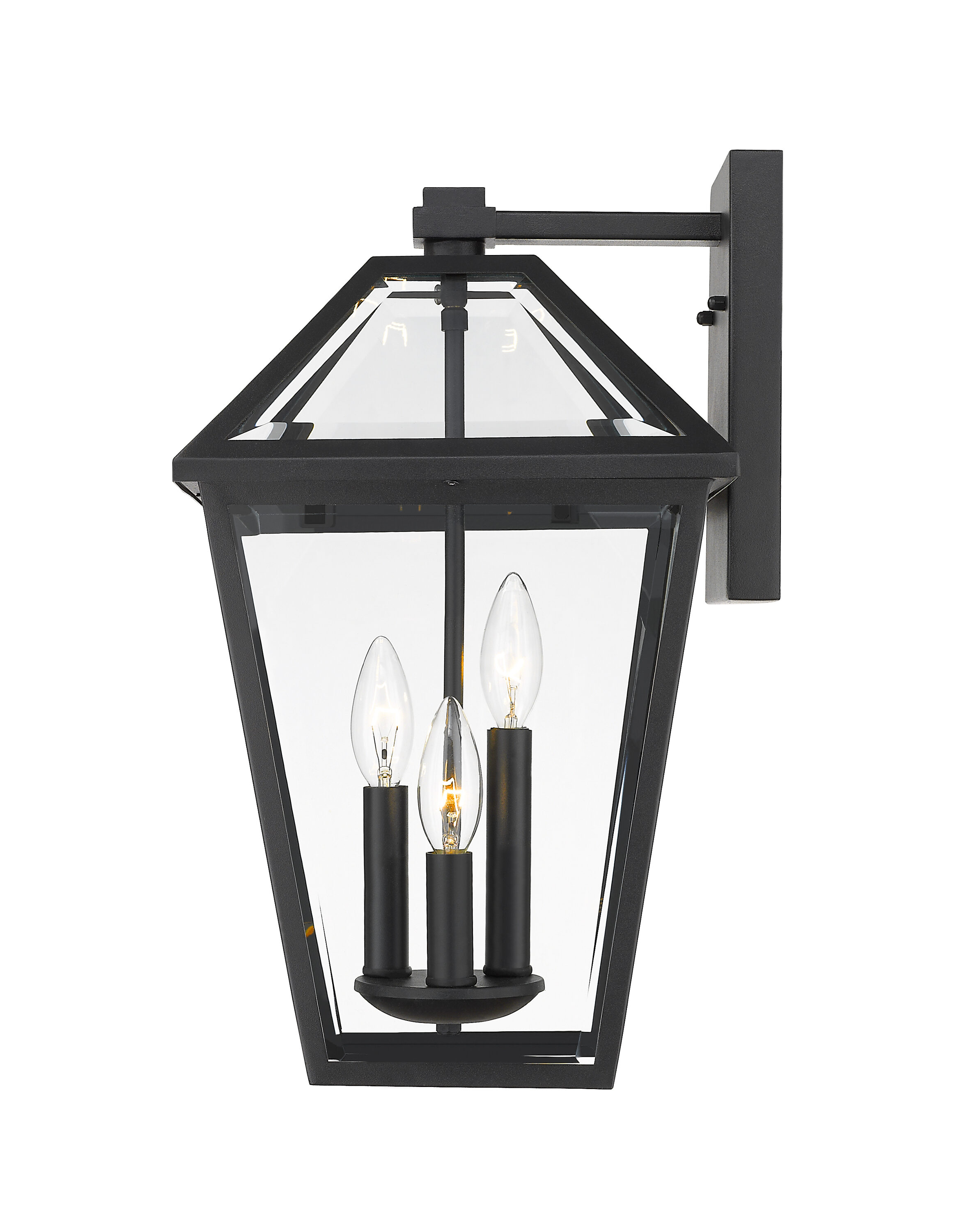 Black Dimmable Lantern Style Outdoor Wall Sconce
