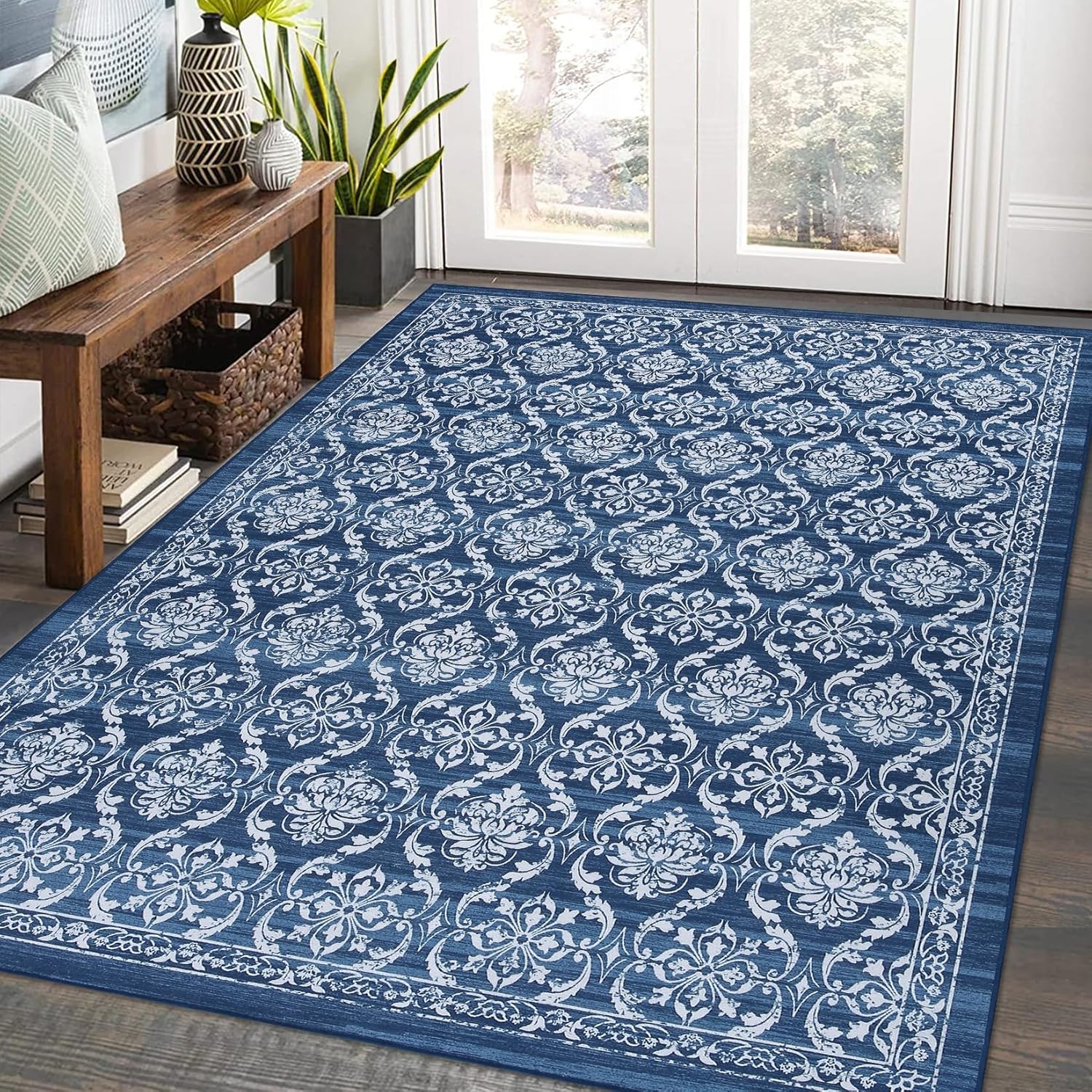 Photo inspiration: Ultra Modern Skyscraper Living Reference: Garvee 8X 10 Modern Floral Washable Area Rug Non Slip