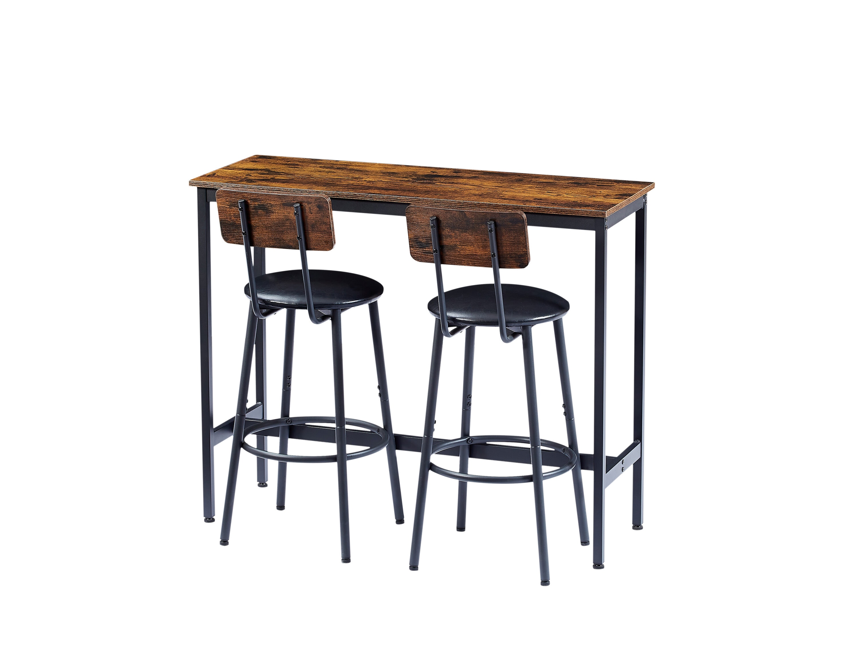 CESICIA K66A Rustic Brown 24-in H Counter height (24-in to 27-in) Round Seat Metal Back Bar Stool Back