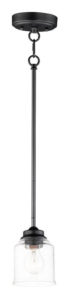 Maxim Lighting 91260CDBK Acadia 60 -Light Black Transitional Seeded glass Bell Mini Hanging Pendant light
