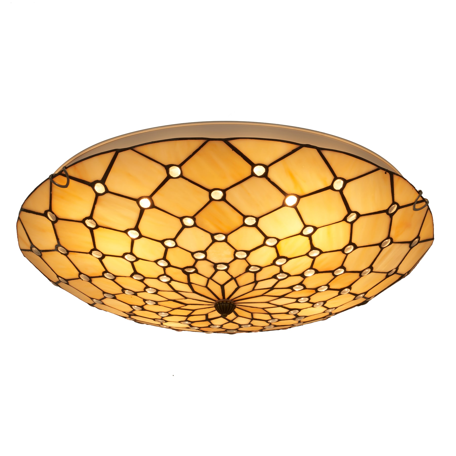 EFPERFECT DS-TY42 12 Inch Tiffany Vintage Style Stained Glass Flush Mount Ceiling Light Fixture