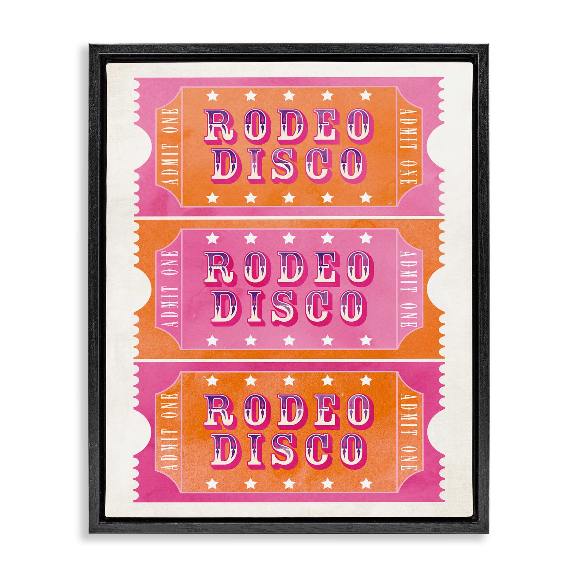 Stupell Industries BS-191-FFB-16X20 Rodeo Disco Ticket Stubs Floating Frame design by Susan Arnot