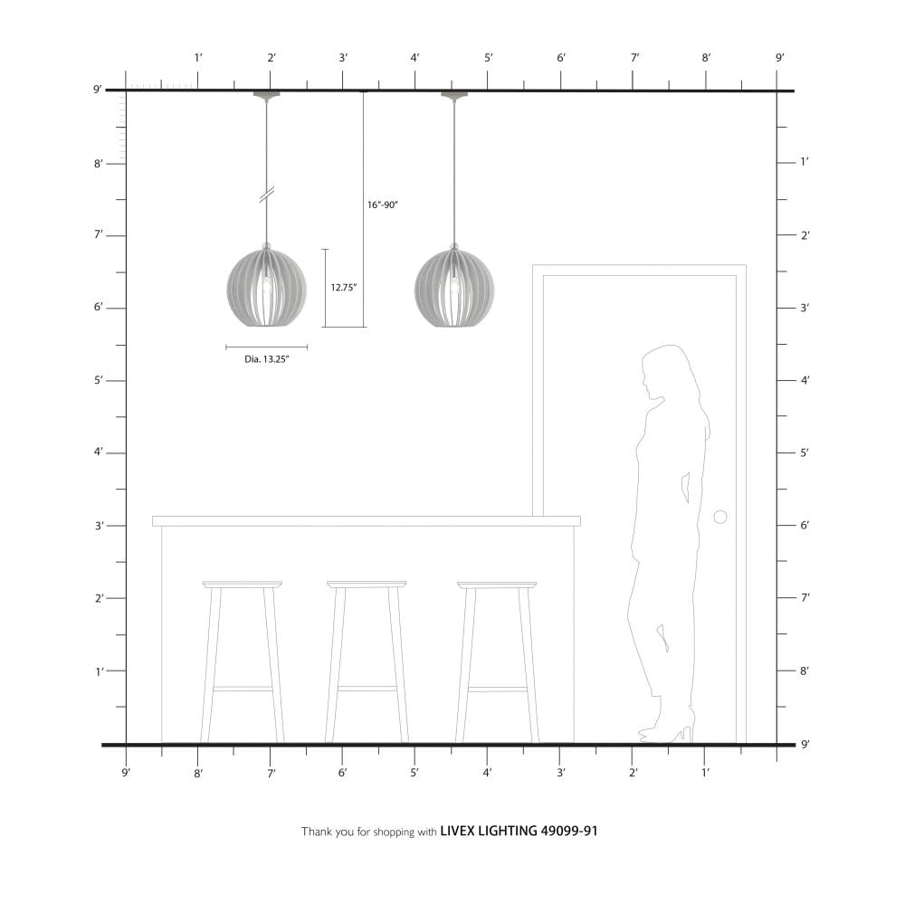 Mini Globe Brushed Nickel Pendant with Round Wood Shade