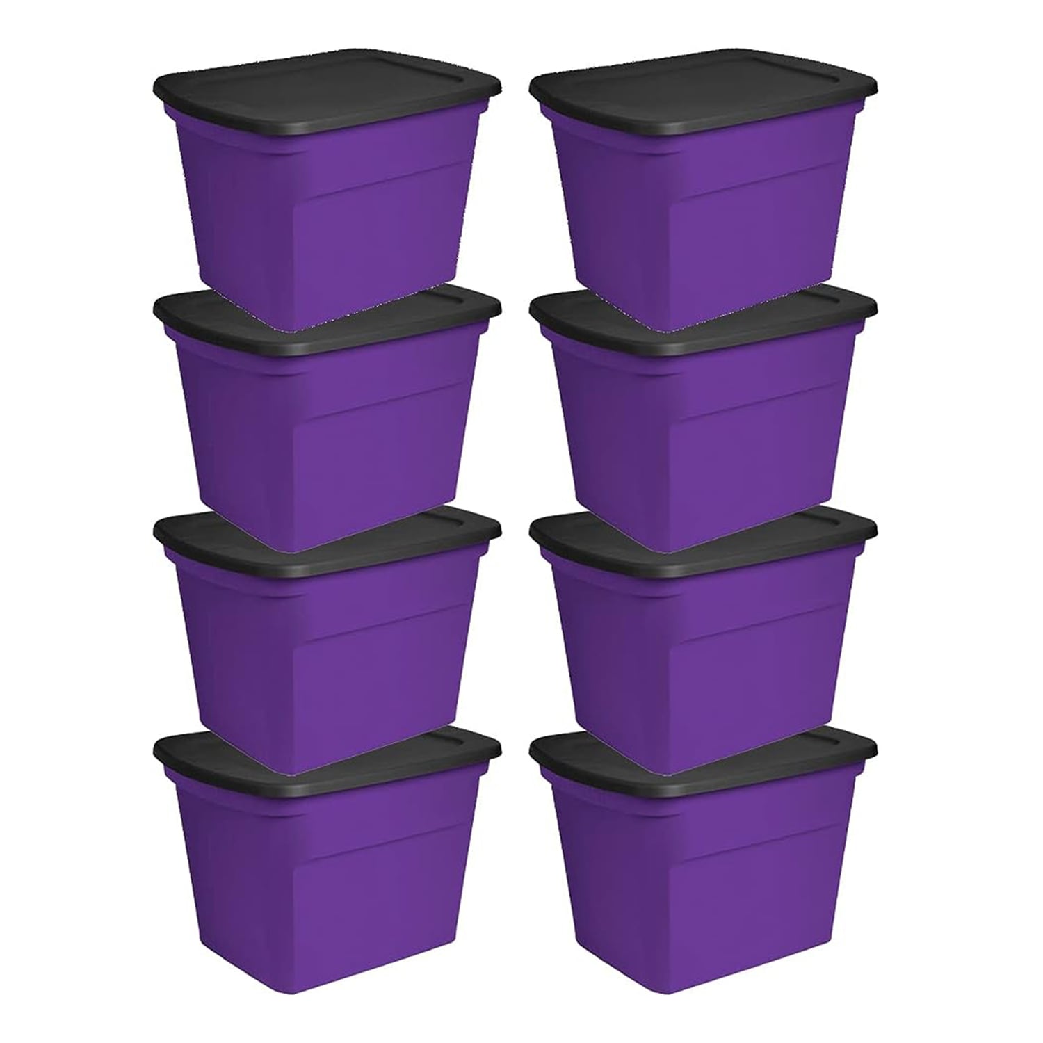 Sterilite Corporation 8-Pack Sterilite Medium 18-Gallons (72-Quart) Purple  Tote with Latching Lid in the Plastic Storage Containers department at