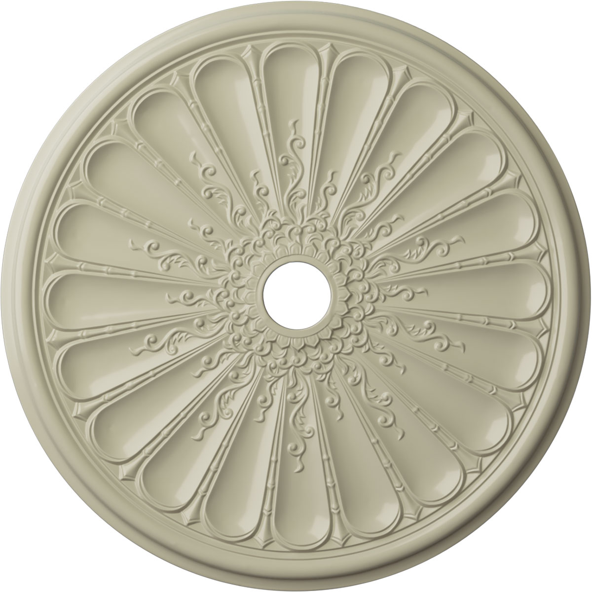 Ekena Millwork CM31KICYF Kirke 31.5-in W x 31.5-in L Painted Clear Yellow Polyurethane Whole Ceiling Medallion