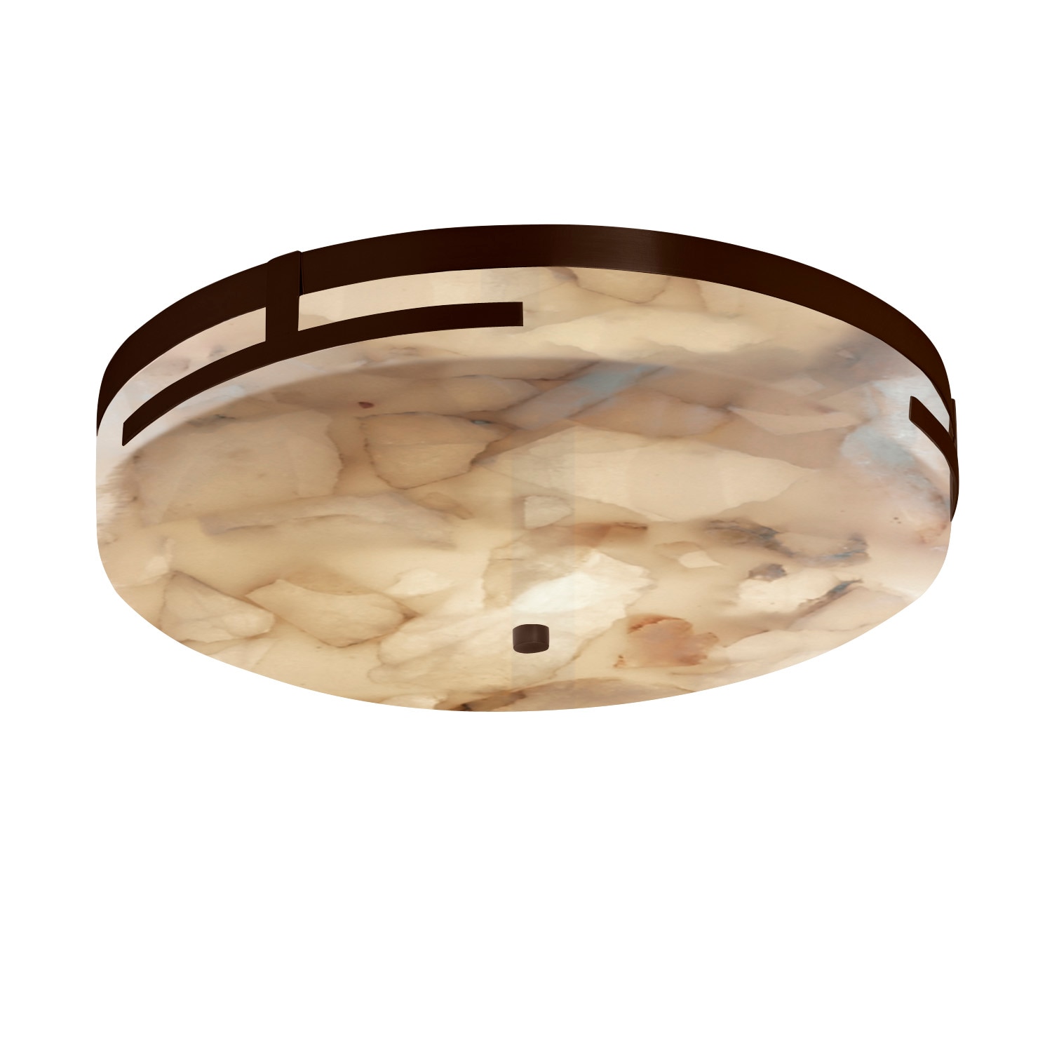 Justice Design Group ALR-8998-DBRZ Alabaster Rocks Atlas Family 1-Light Dark Bronze LED Flush Mount Light