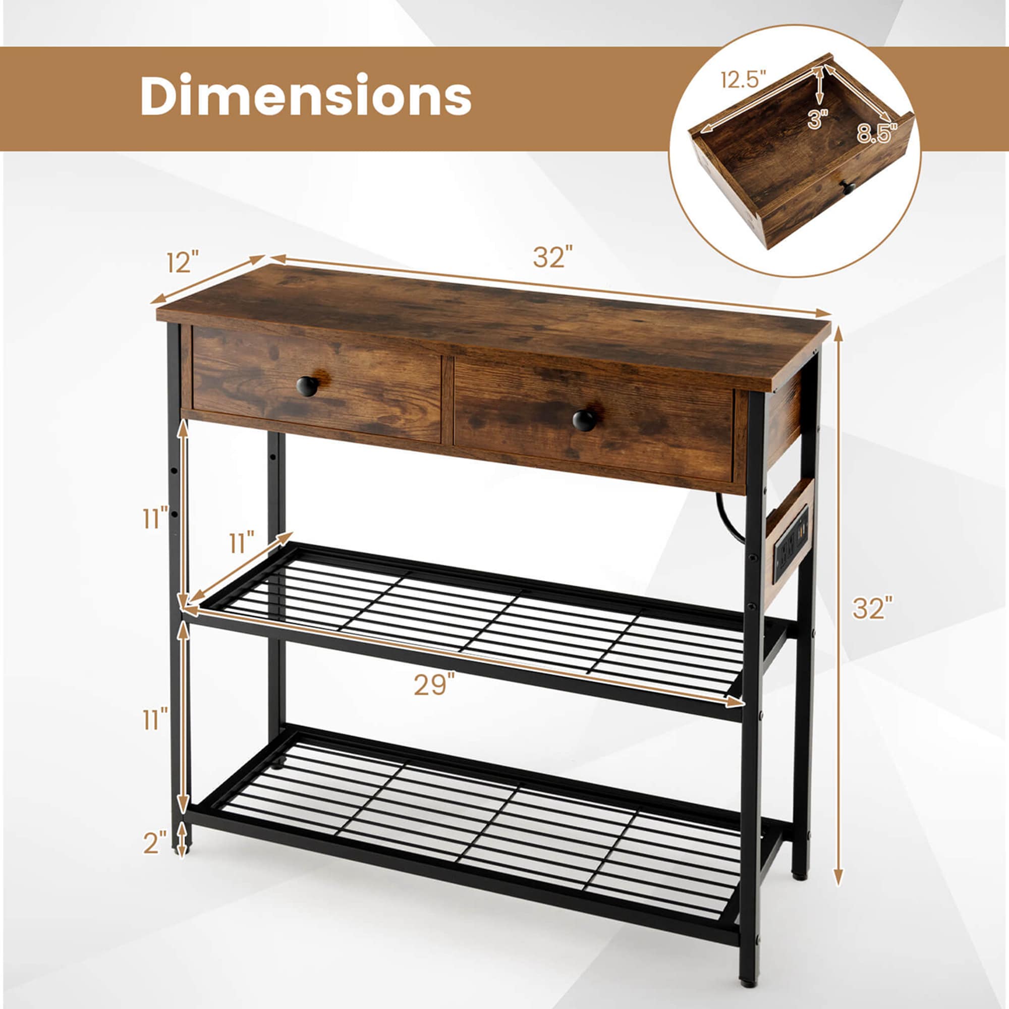 Costway SXL00168 Console-Sofa-Tables - View #2