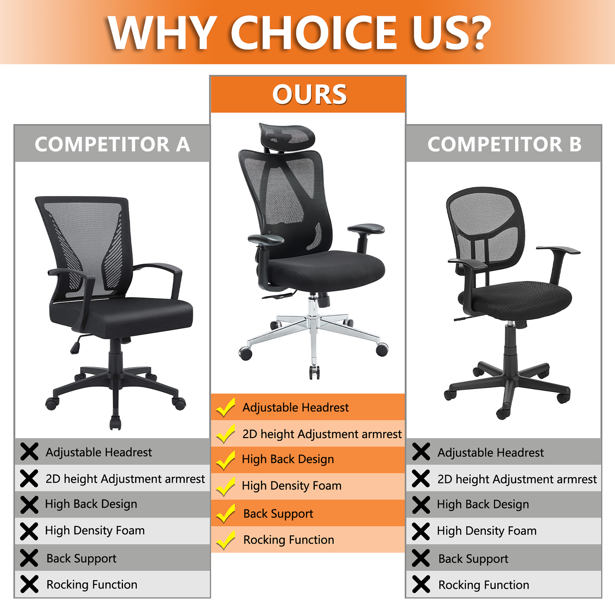 GZMR WF01-GC-V9-BKWH Office-Chairs - View #7