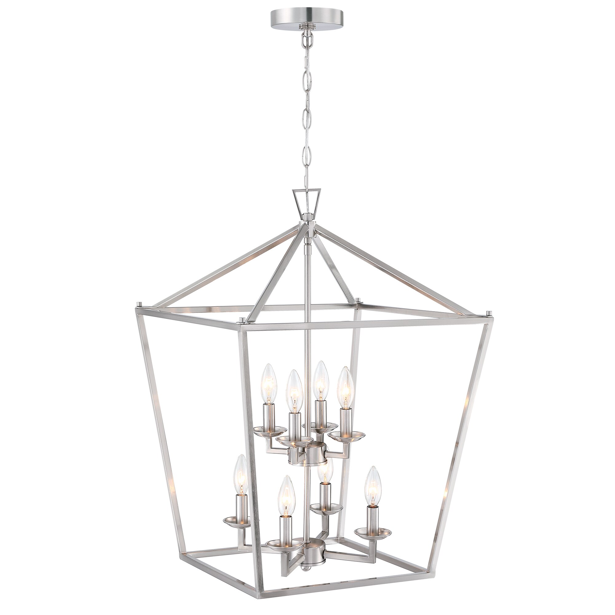 Hukoro FAY-US-LT-115-BN 8 -Light Brushed Nickel Traditional Geometric Medium Hanging Pendant light
