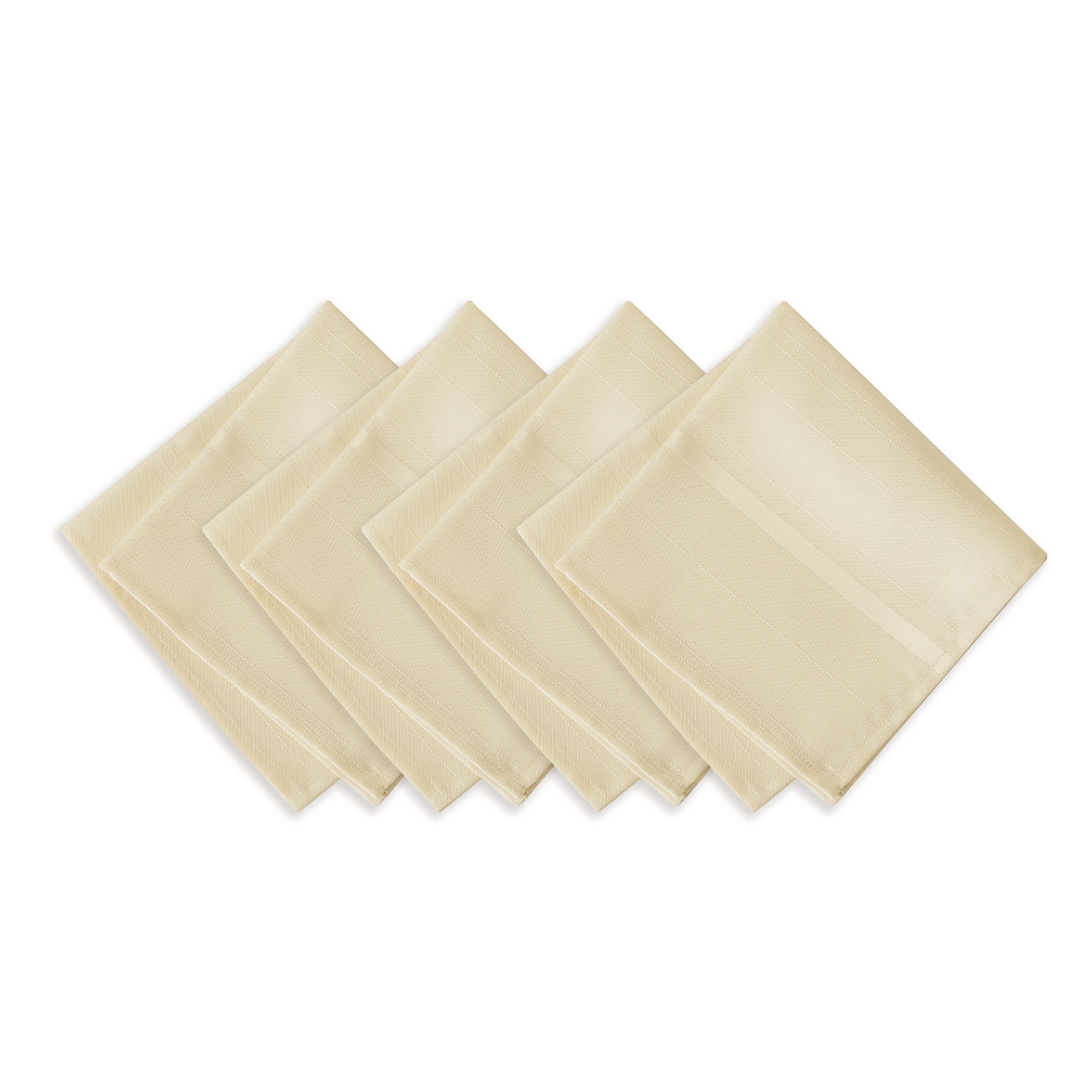 Elrene Home Fashions 026865925180 Elegance Plaid Damask 4 -Pack Ivory Polyester Square Napkin(s)