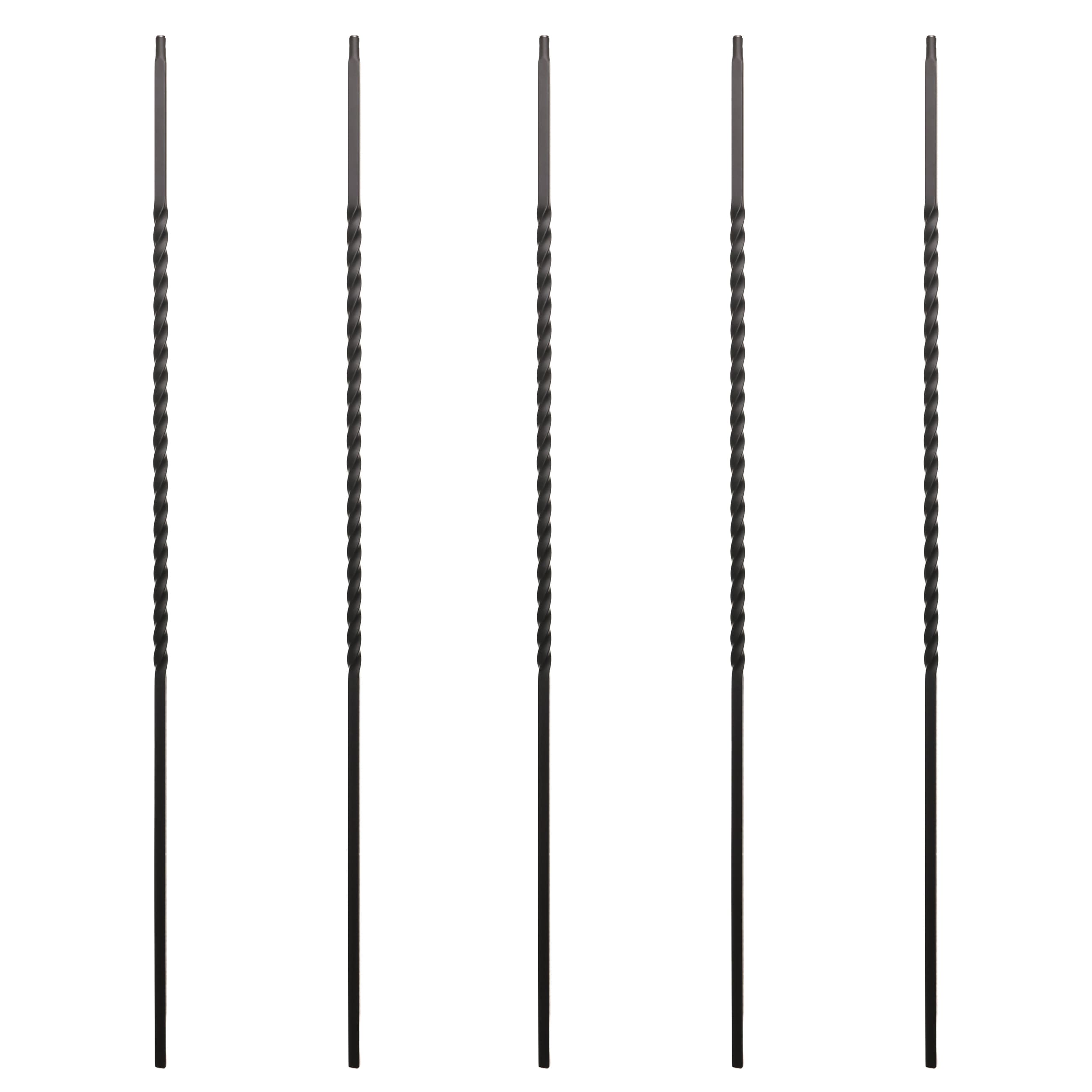 RELIABILT WGT27SB 43-in x 0.5-in Satin Black Wrought iron Single twist Stair Baluster Baluster 5 -Pack