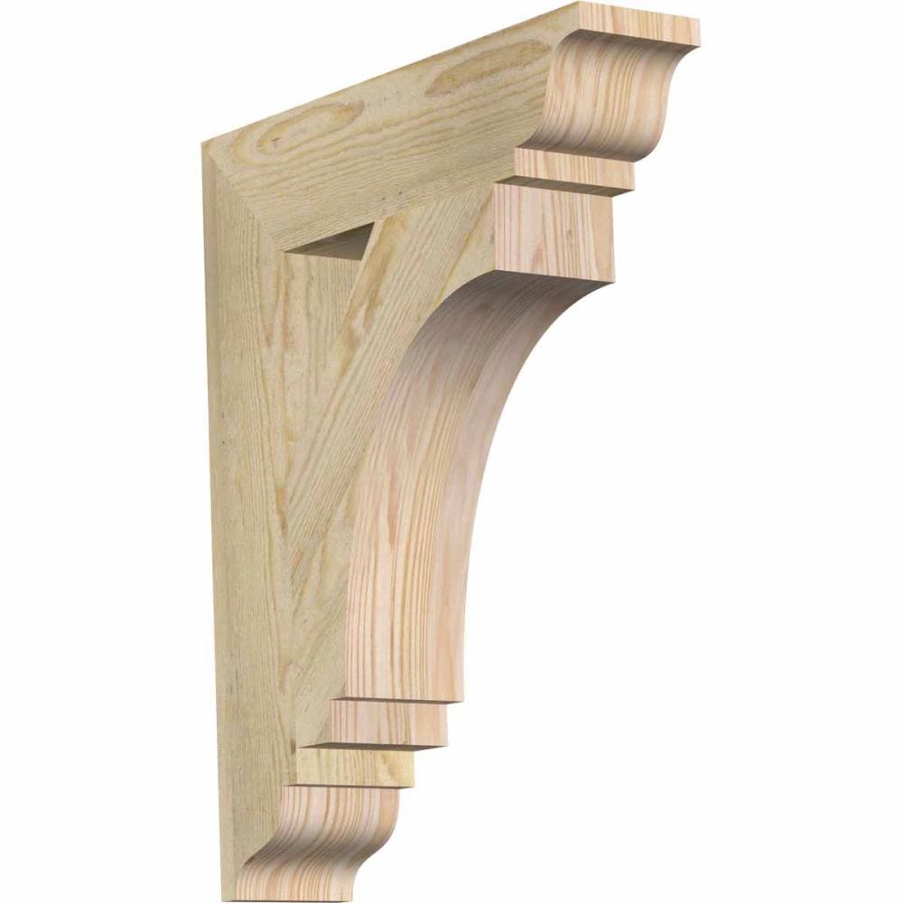 Ekena Millwork BKT04X18X22IMP01RDF Imperial traditional rough sawn 4-in x 18-in x 22-in Douglas fir Brown Wood Standard bracket