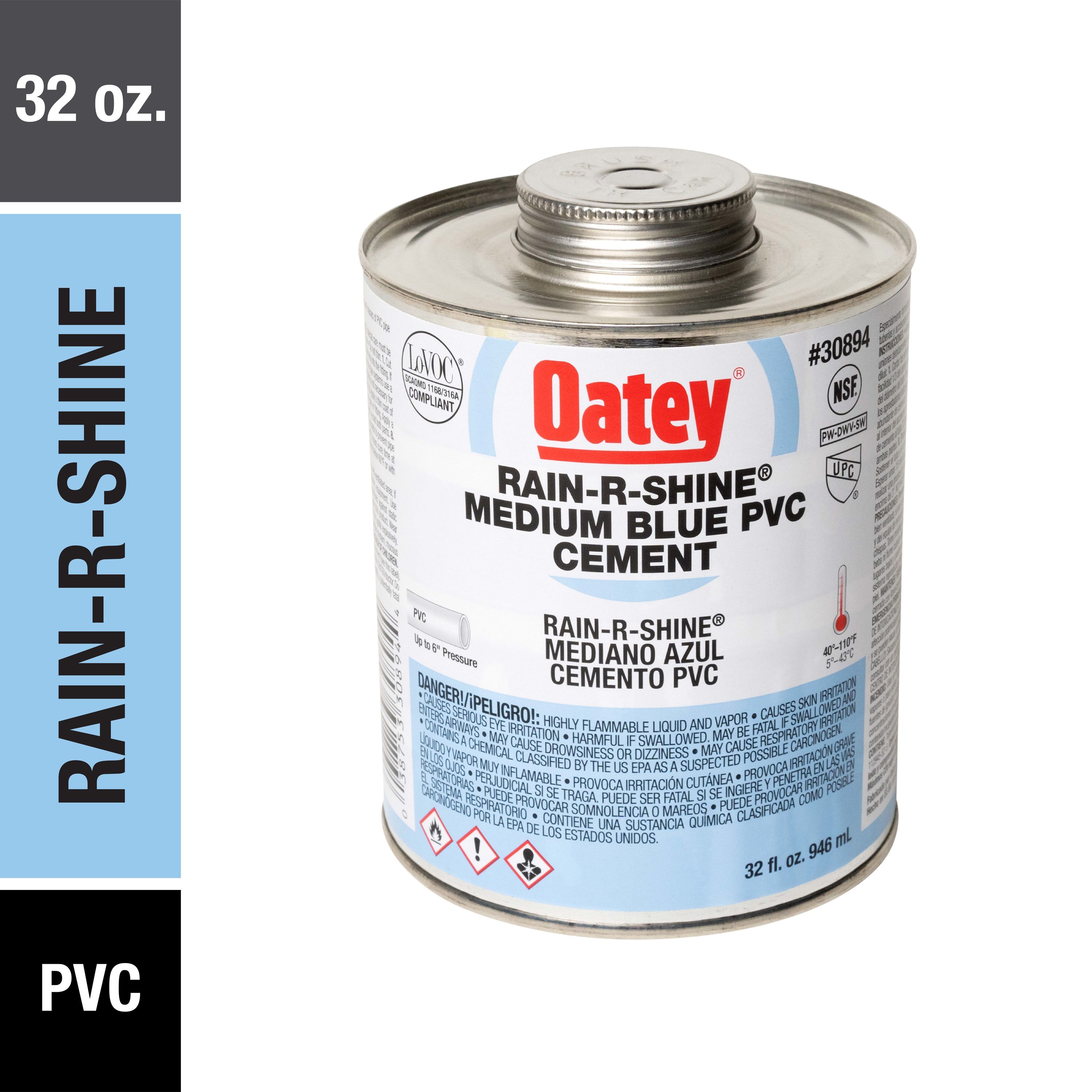 Oatey Rain-R-Shine 32-fl oz Blue PVC Cement in the Pipe Cements