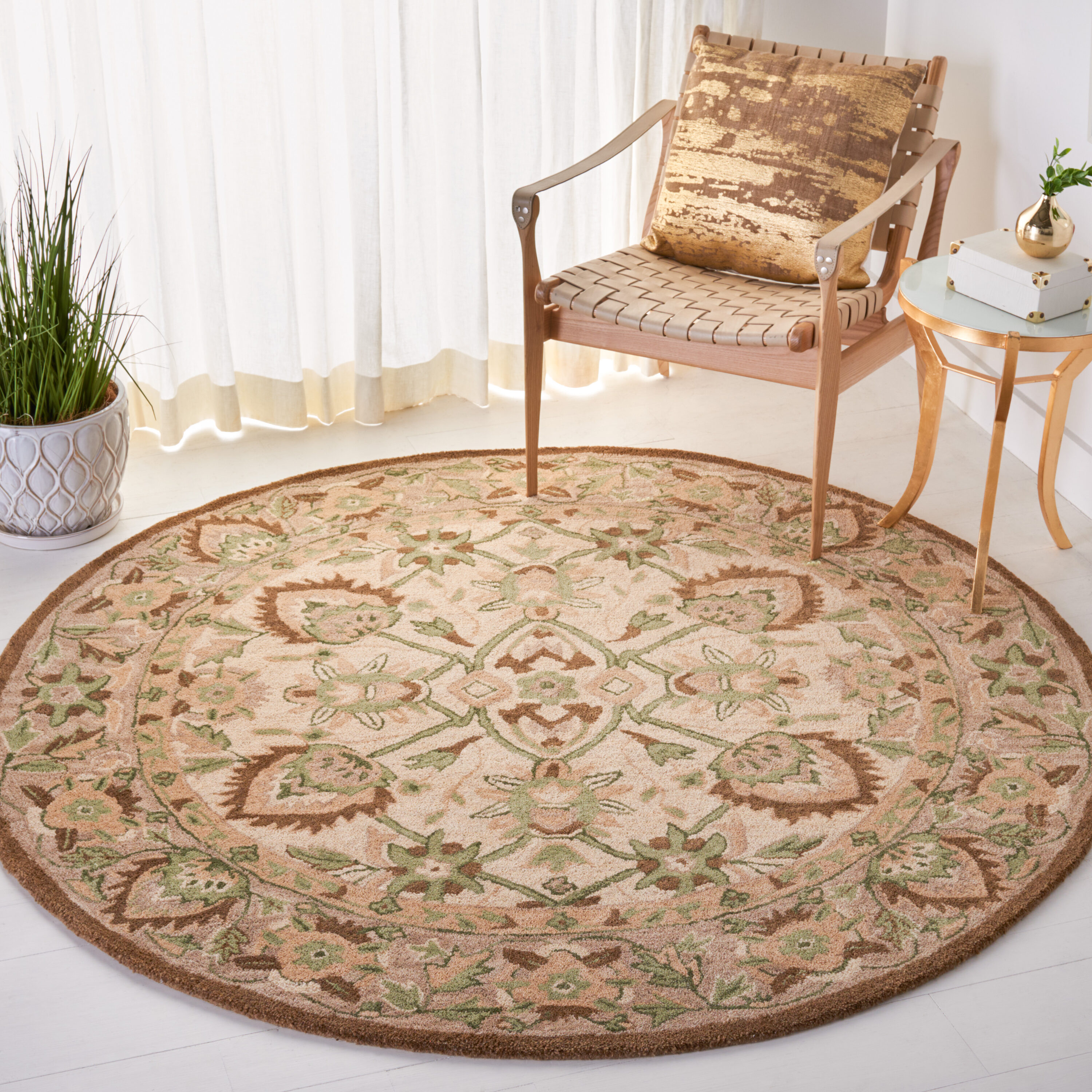  Antiquity 65 Ivory/Beige Traditional 6ft x 6ft Round Rug
