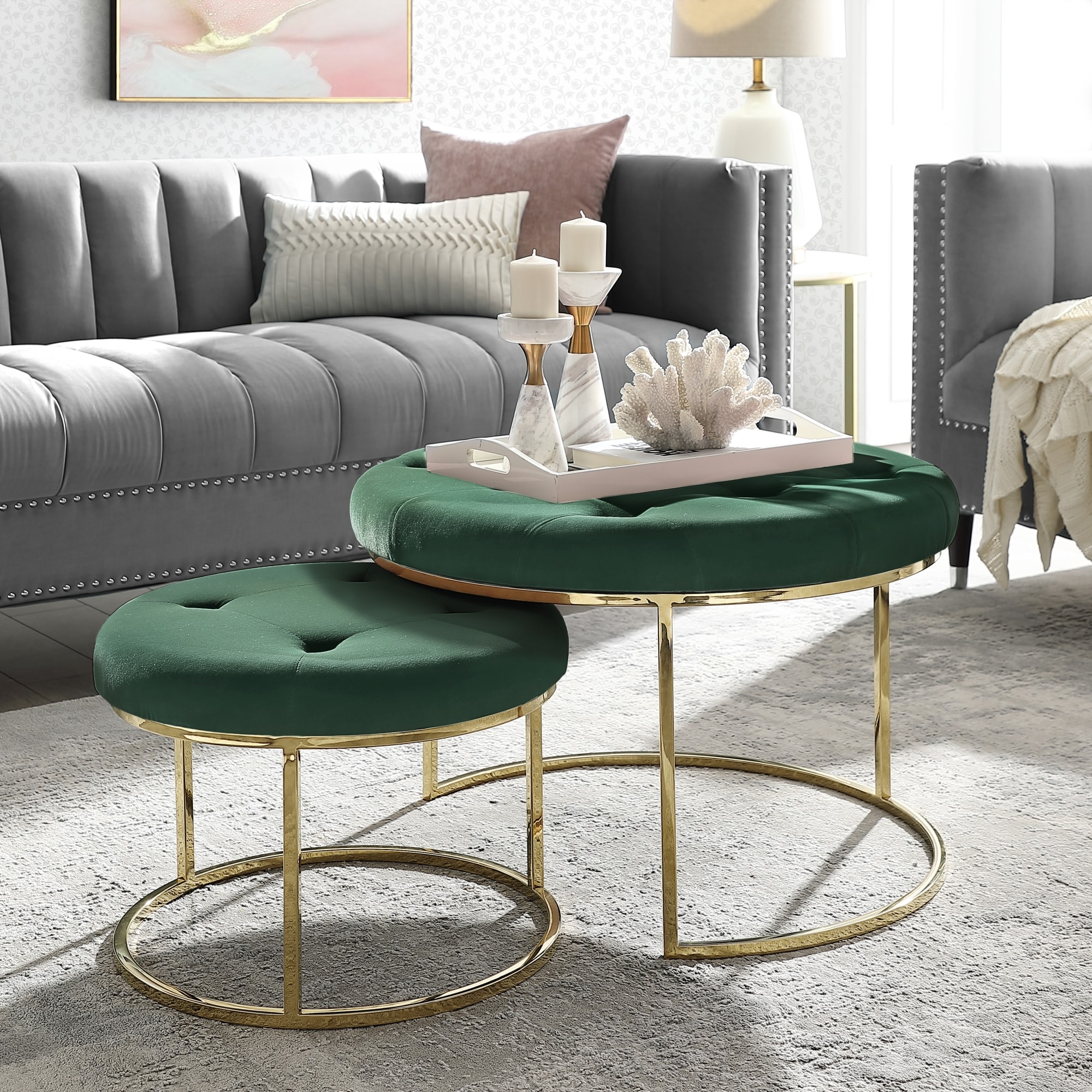Nicole Miller NON106-02GN-LS Indoor-Ottomans - View #3
