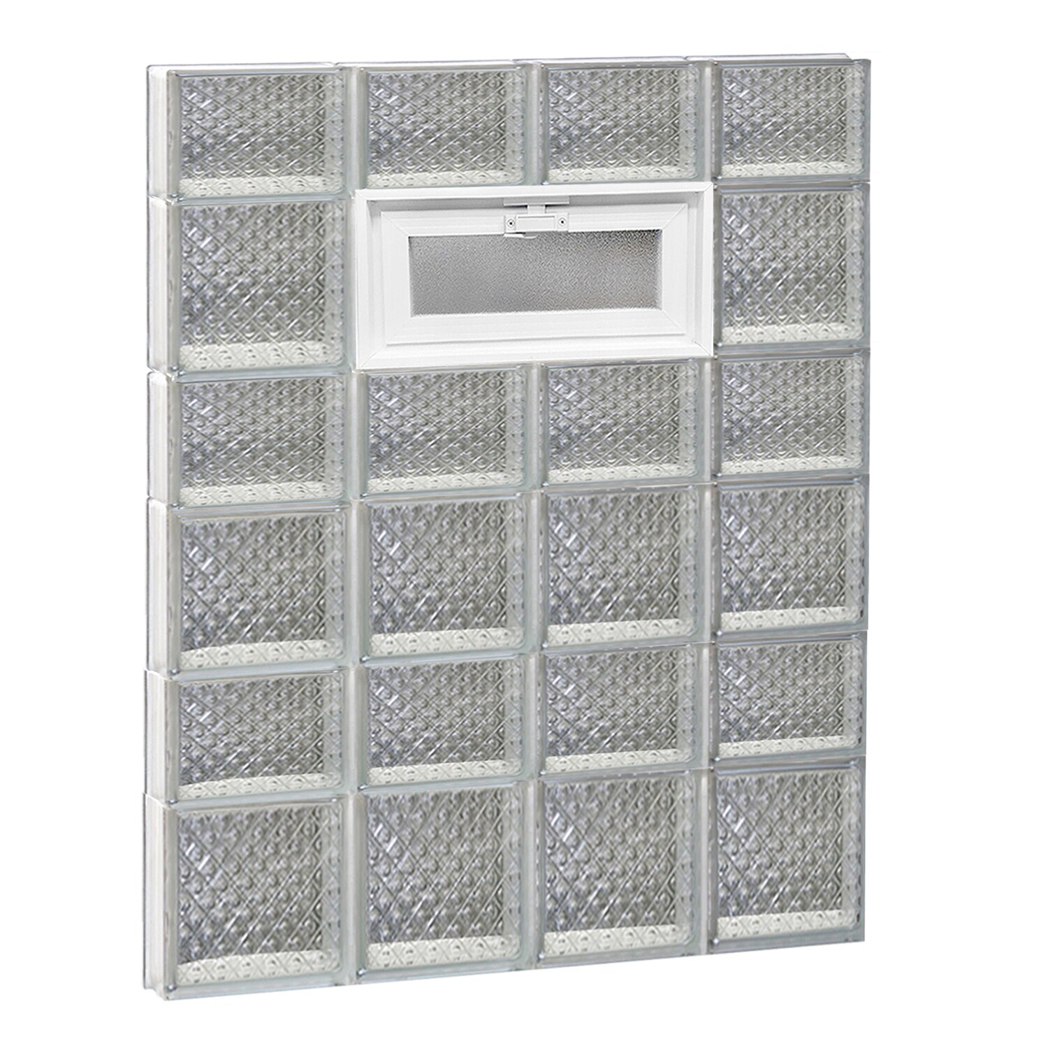 REDI2SET V3242DP Diamond Glass 31-in x 40-1/2-in Frameless Replacement Vented Glass Block Window