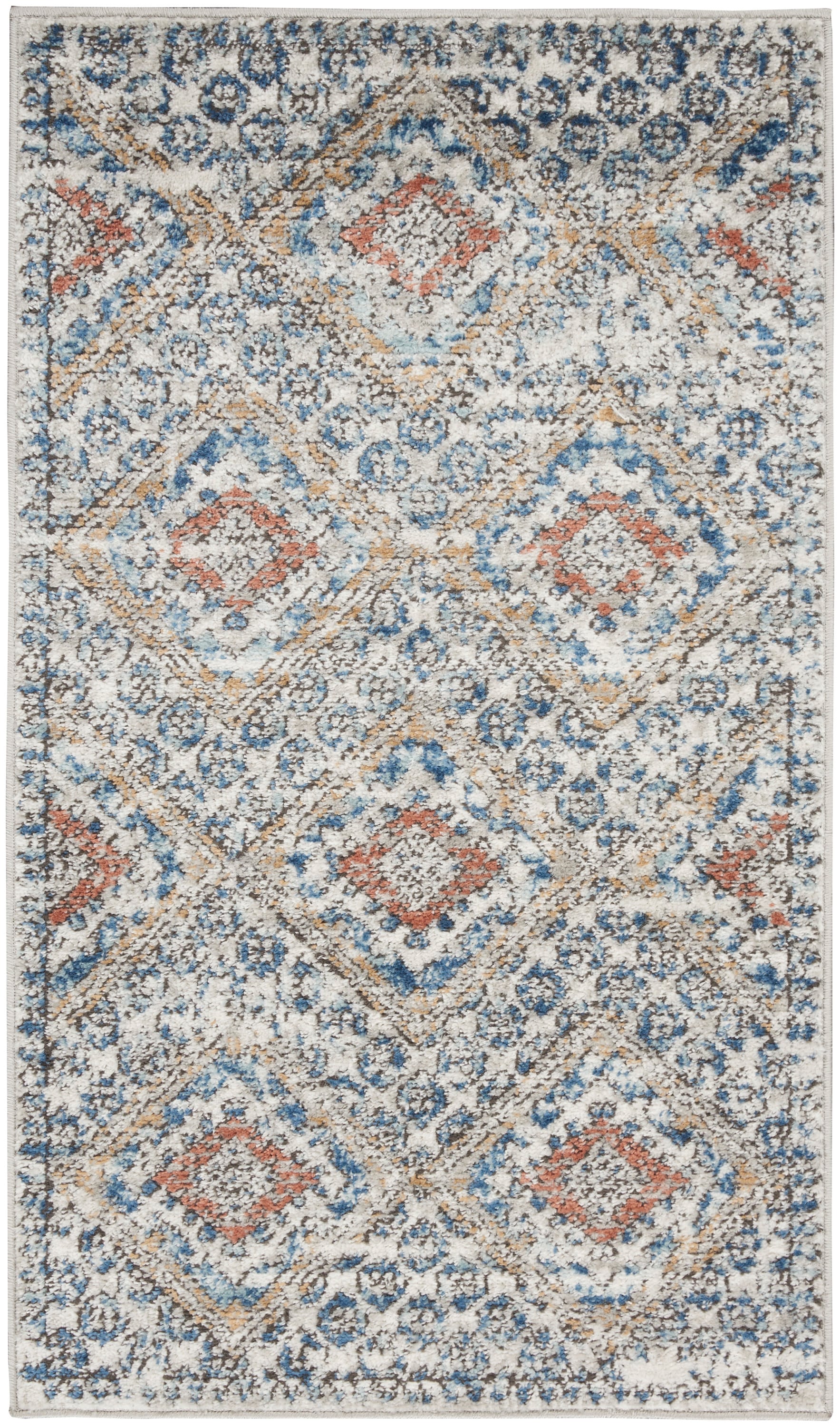 Nourison Concerto 2 X 4 Ft Blue Ivory Indoor Tribal Area Rug In The   49578232 