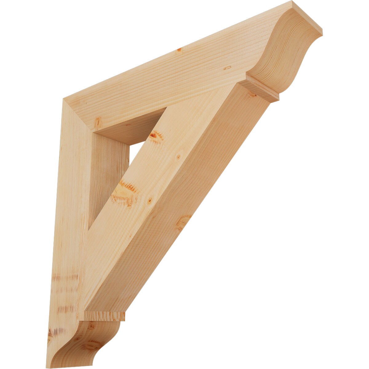 Ekena Millwork BKT06X32X32TRA01SDF Traditional traditional smooth 5-1/2-in x 32-in x 32-in Douglas fir Brown Wood Standard bracket