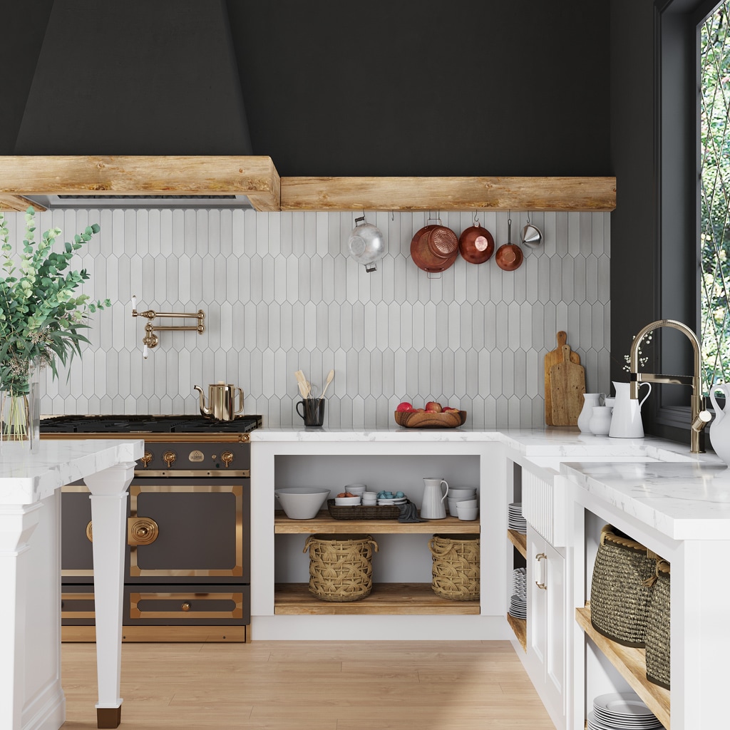 Apollo Tile APLALF88GRAY Piquet Gray 2-in x 10-in Matte Ceramic Stone look Standard Floor and Wall Tile ( 5.38-sq ft Carton