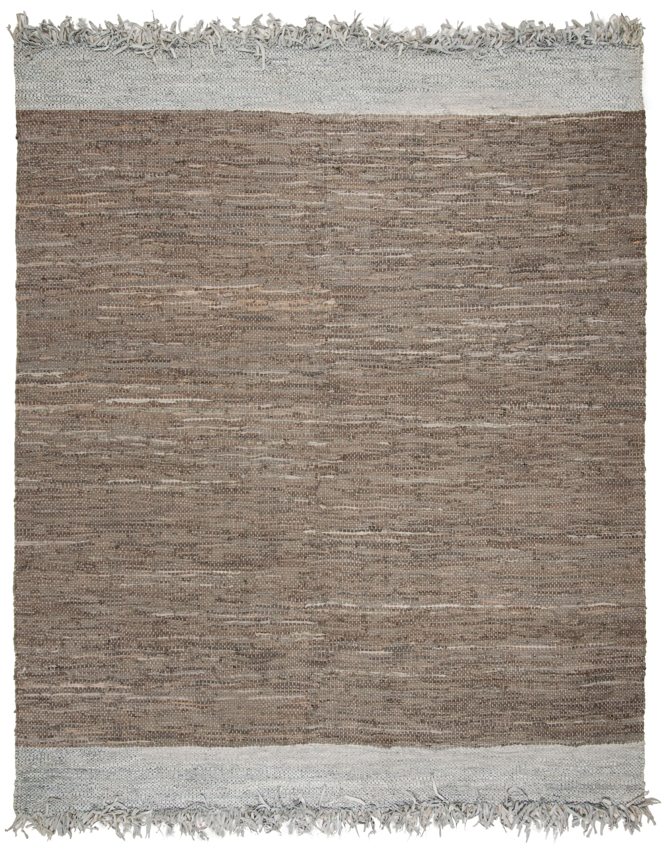 Handmade Light Grey and Taupe Cowhide 8' x 10' Area Rug