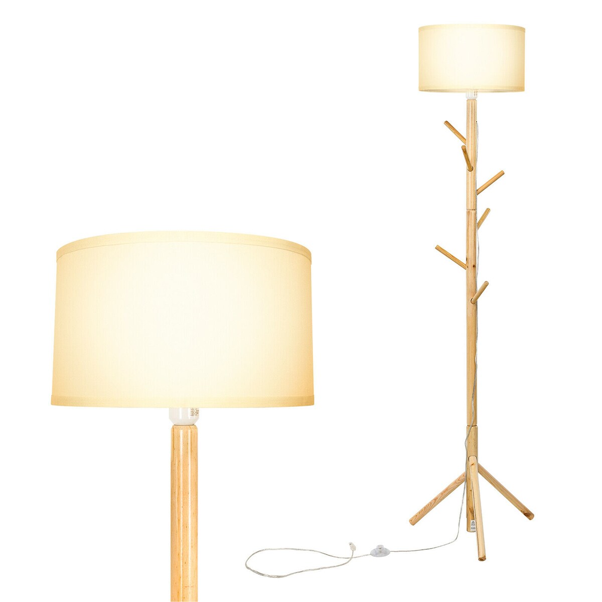 WELLFOR CW Magnifying Lamp 62-in White Swing-arm Floor Lamp in the