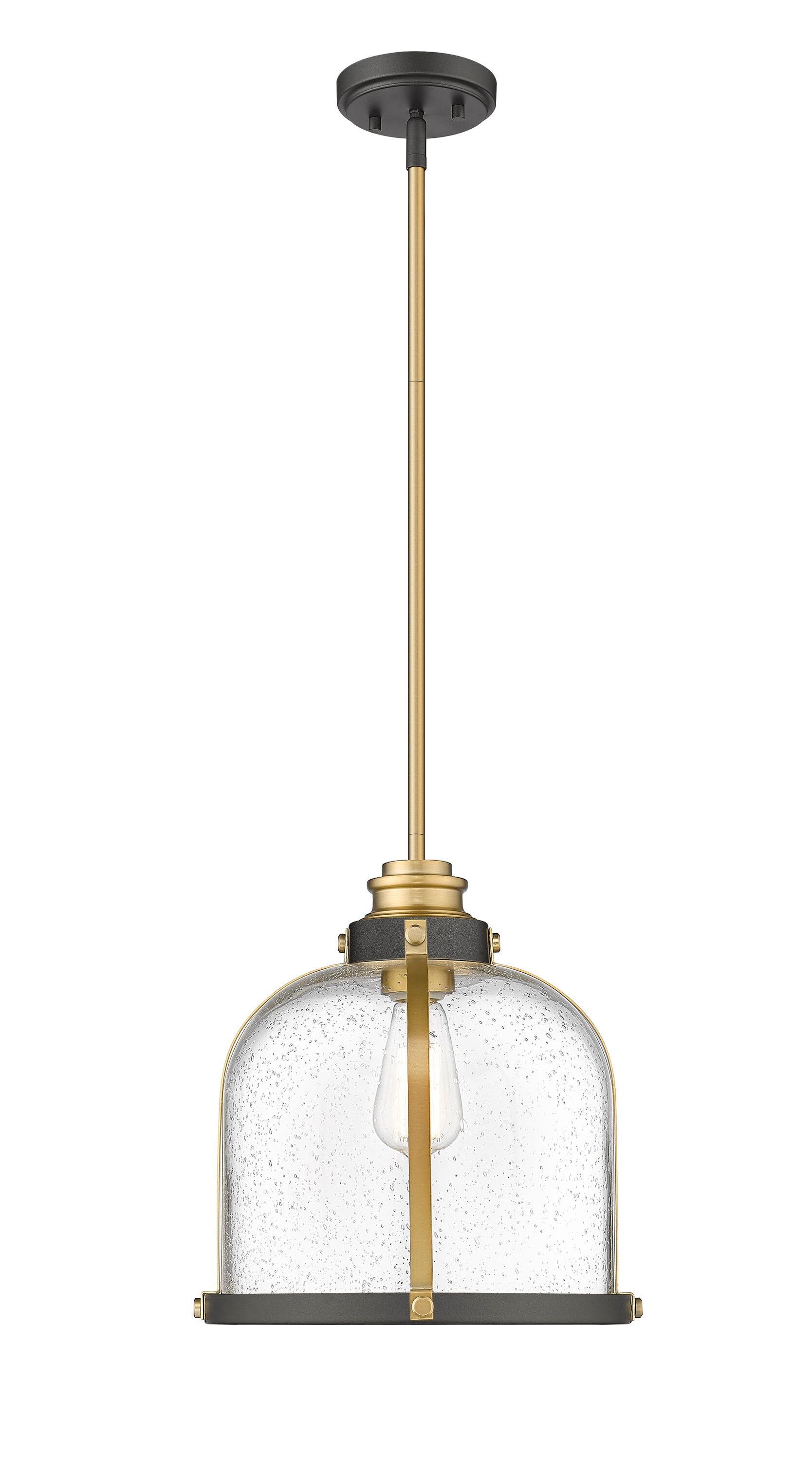 Bronze and Brass 12" Glass Dome Pendant Light