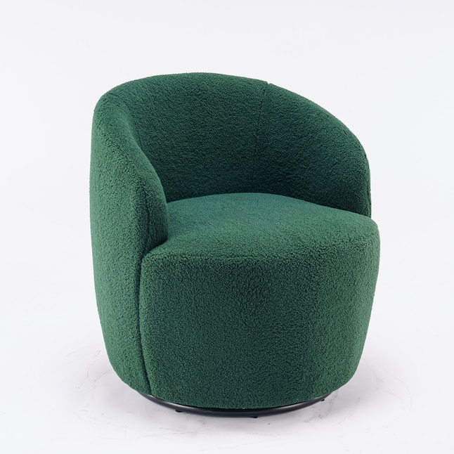 Clihome Modern Green Velvet Swivel Accent Chair in the Chairs ...
