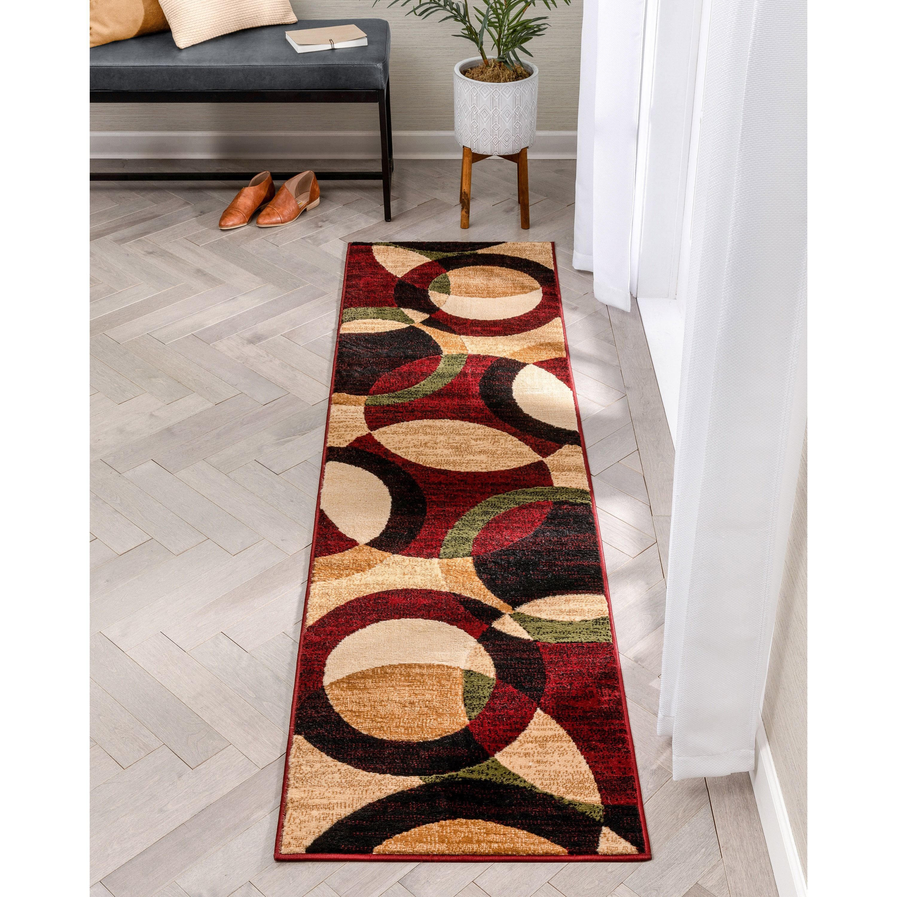 Well Woven Modern Solid Color Border Runner Rug - 2' x 7'3 - 2' x