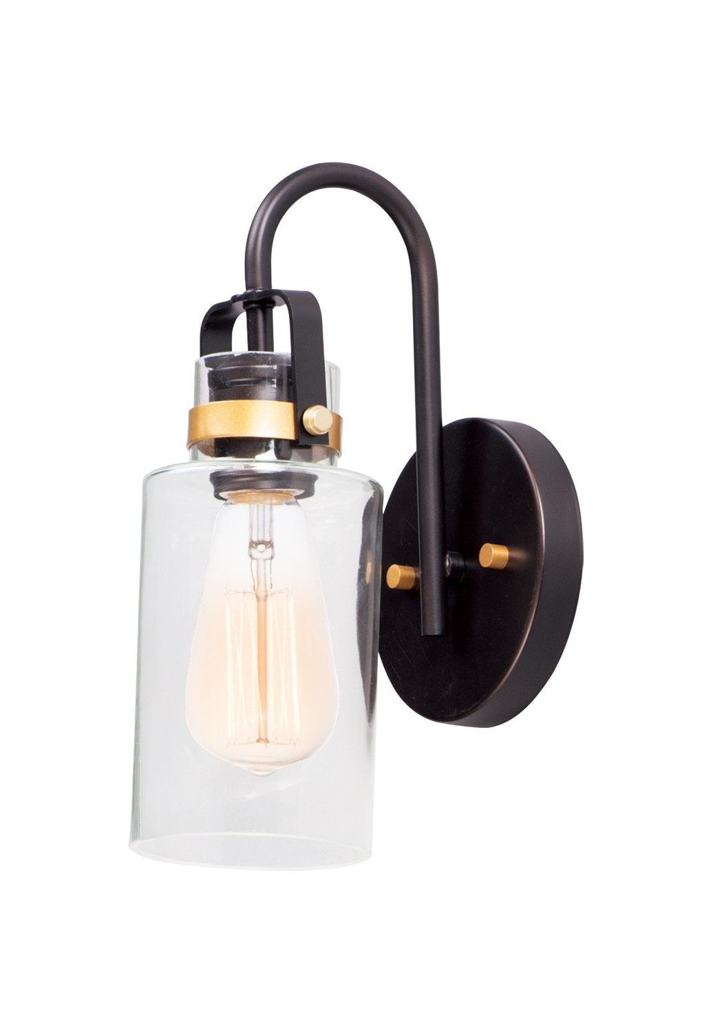 Maxim Lighting 30170CLBZGLD Magnolia 5-in W 1-Light Bronze/Gold Transitional Wall Sconce