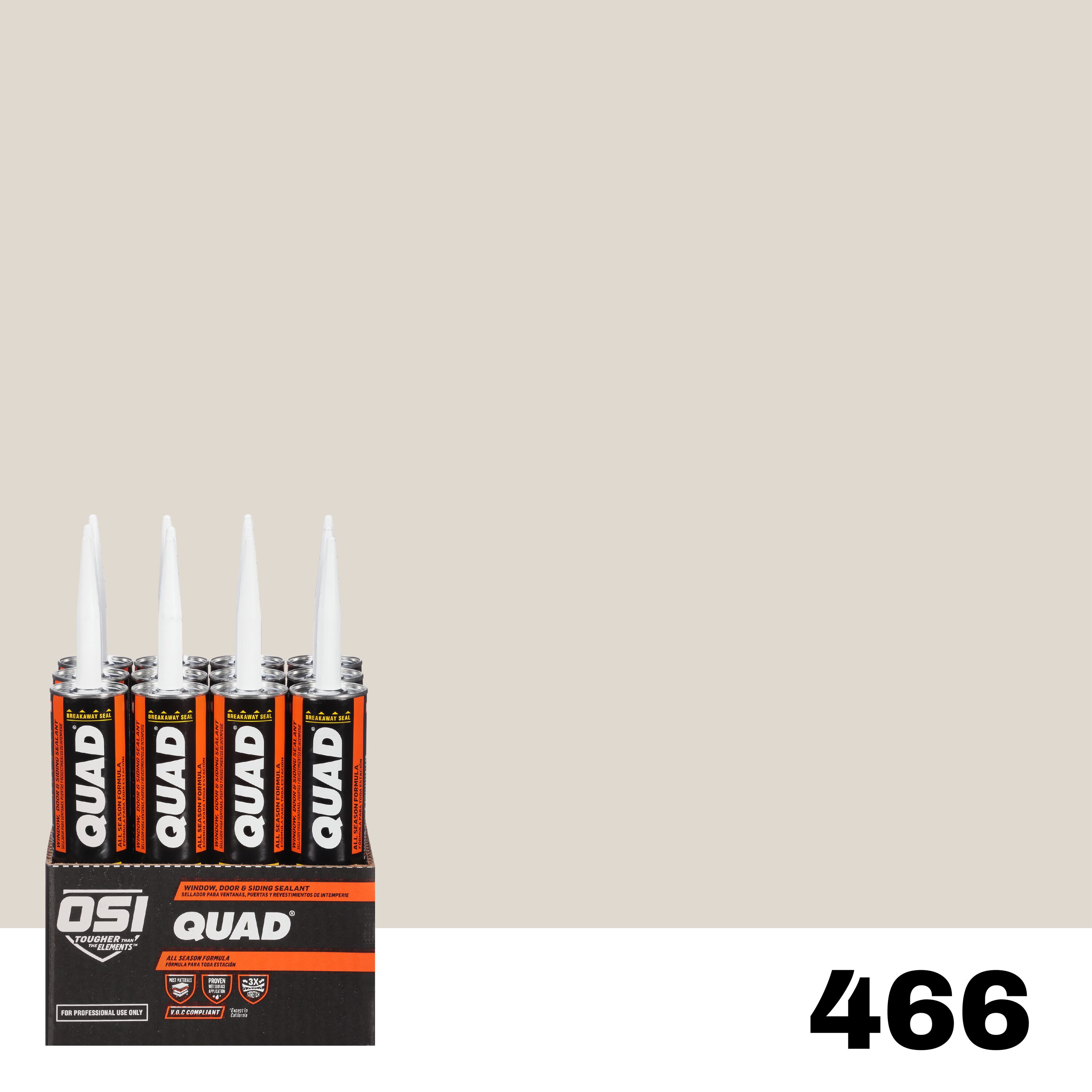 OSI 1637236 Quad 12 -Pack 10-oz Window door Beige 466 Paintable Solvent Caulk