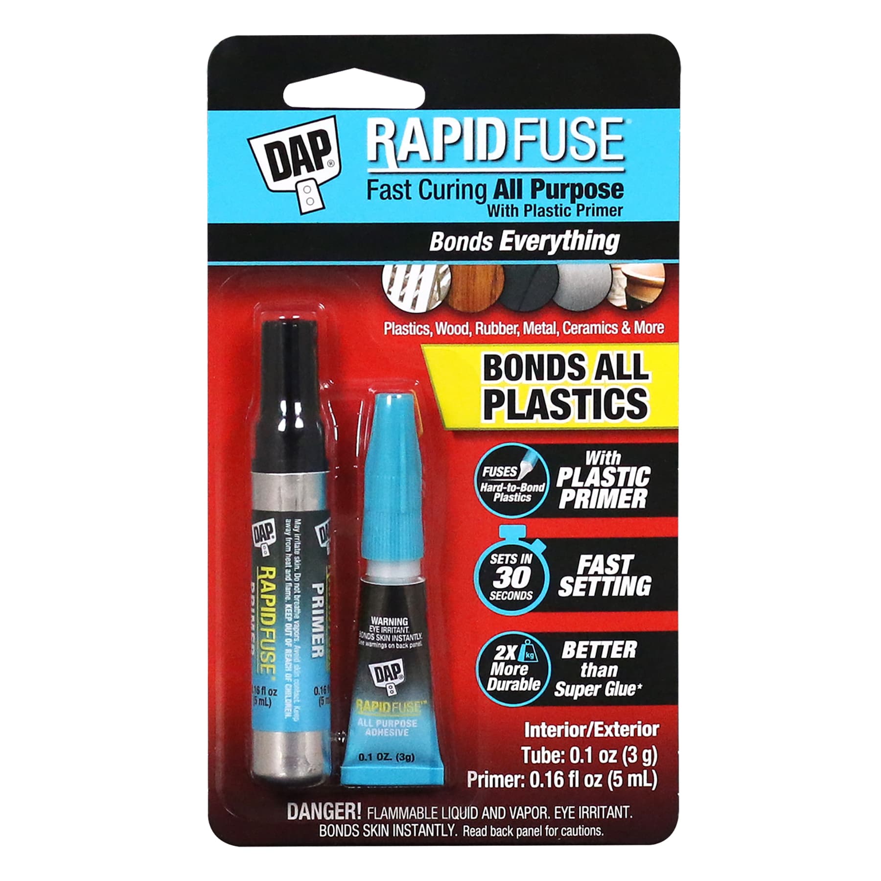 DAP RapidFuse Plastic Primer Kit 3-Gram Liquid All Purpose Waterproof,  Quick Dry, Multipurpose Adhesive in the Multipurpose Adhesive department at