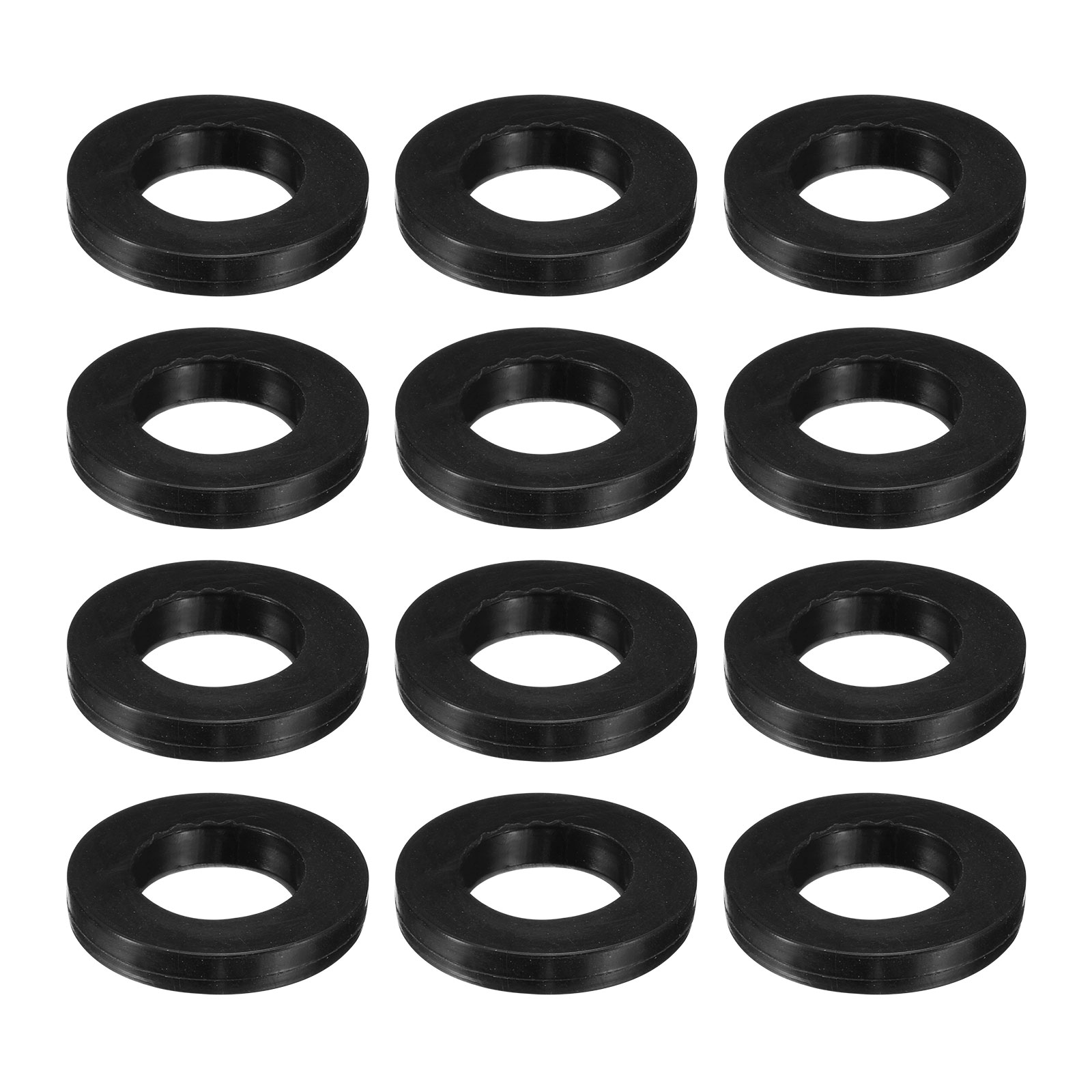 Unique Bargains 12pcs Solid Nitrile Rubber Flat Washer DN25 1-1/2inch OD x 1inch ID x 1/4inch Thickness Large Washers O Ring Sealing Gaskets Industrial Flat Rubber Spacer Black