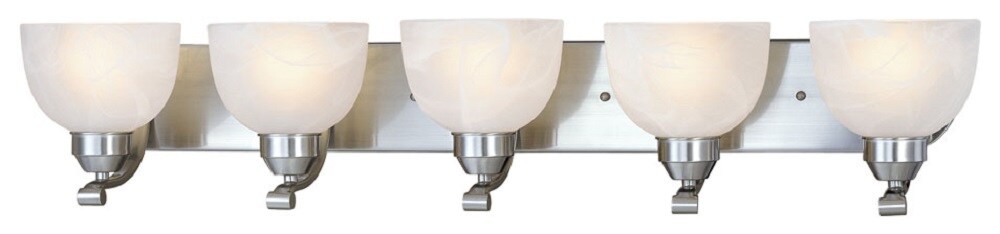 Minka Lavery 5425-84 Paradox 37.75-in 5-Light Brushed Nickel Transitional Vanity Light Bar