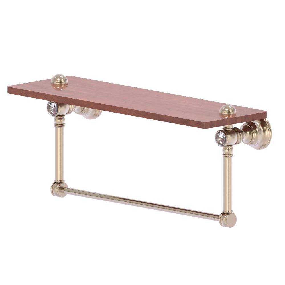 Allied Brass CC-1-16-TB-IRW-PEW Carolina Crystal Antique Pewter Wall mount Bathroom Shelf ( 16-in x 7-in x 5-in )