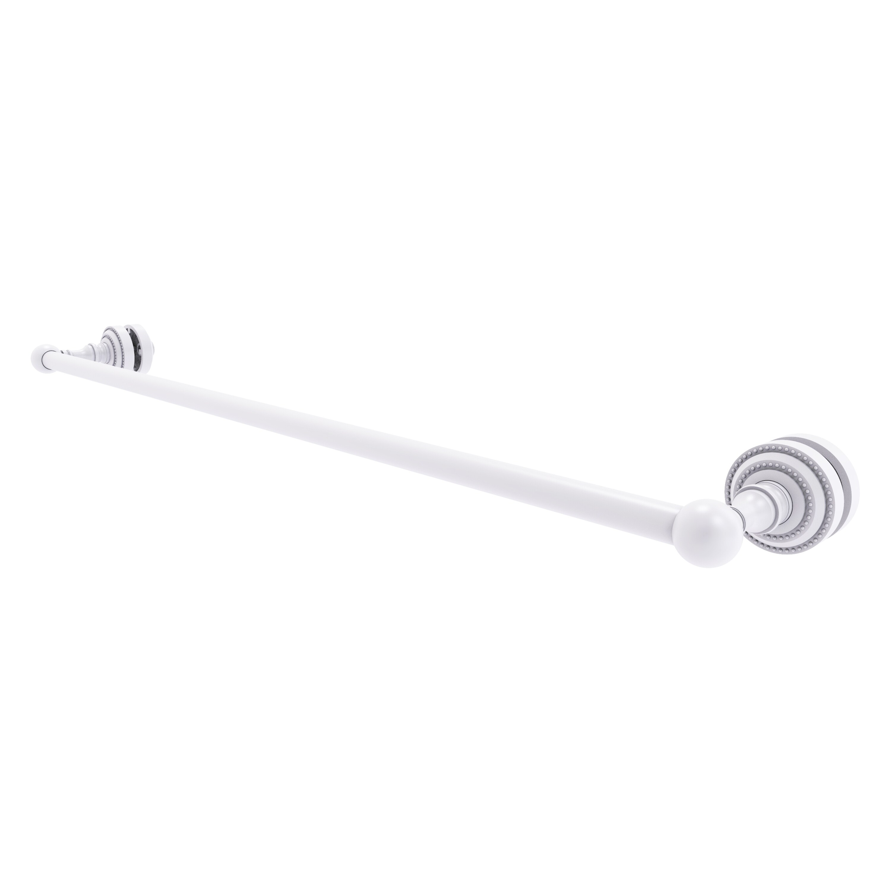 Allied Brass DT-41-SM-30-WHM Dottingham 30-in Matte White Wall mount Single Towel Bar