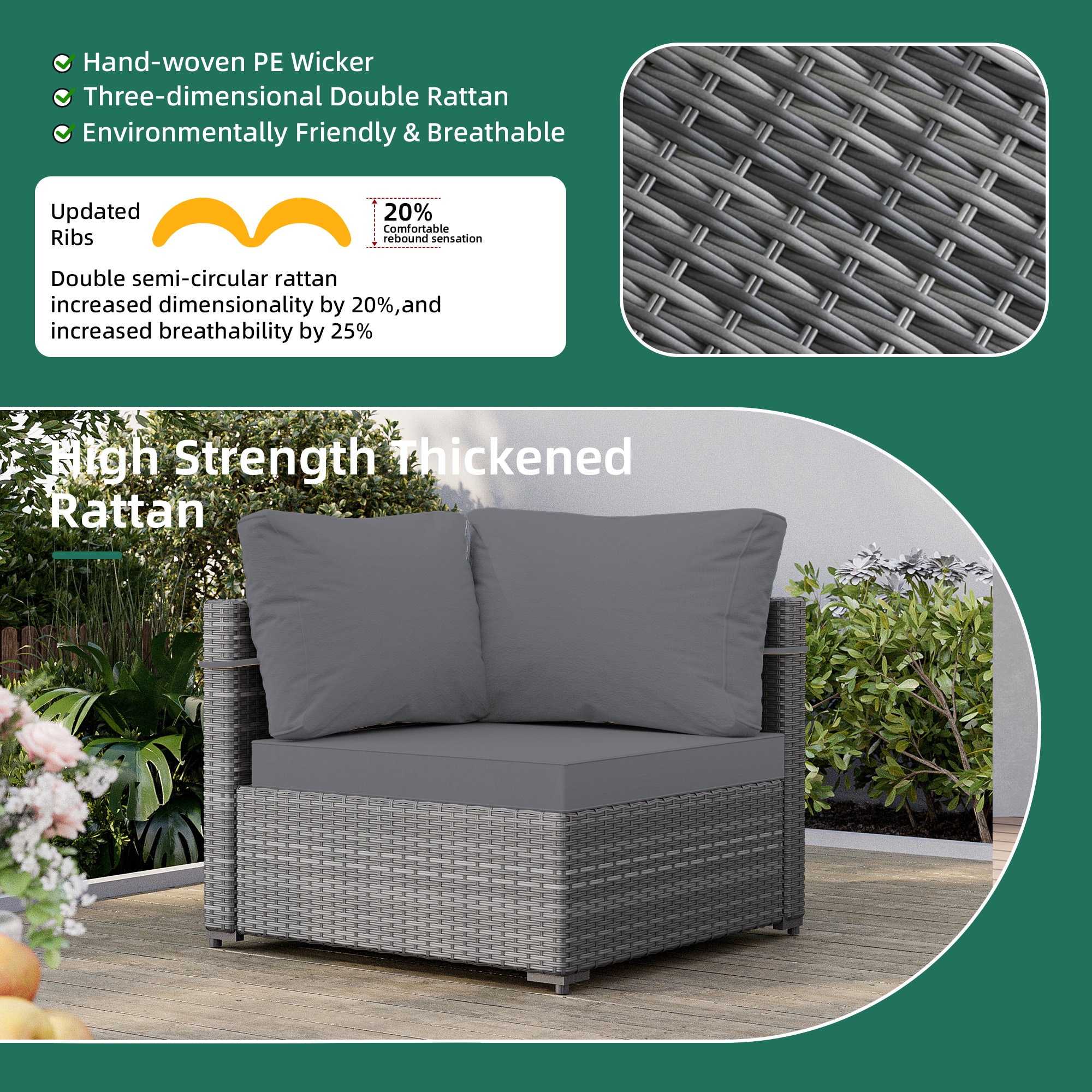 UPHA TBDK-ABC43Y11-DGAY Patio-Conversation-Sets - View #4