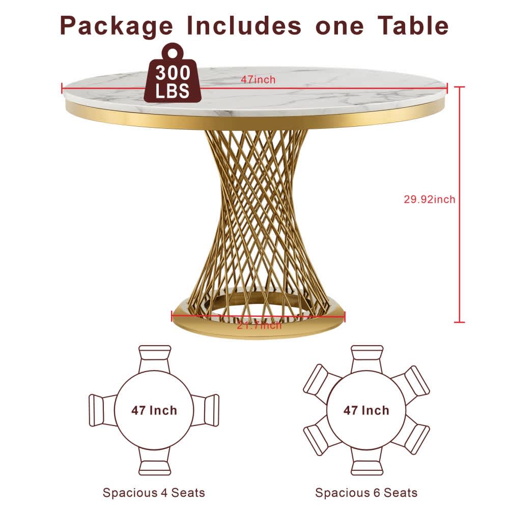 Coolbibila ALAYA-TABLE-GOLD Dining-Tables - View #3