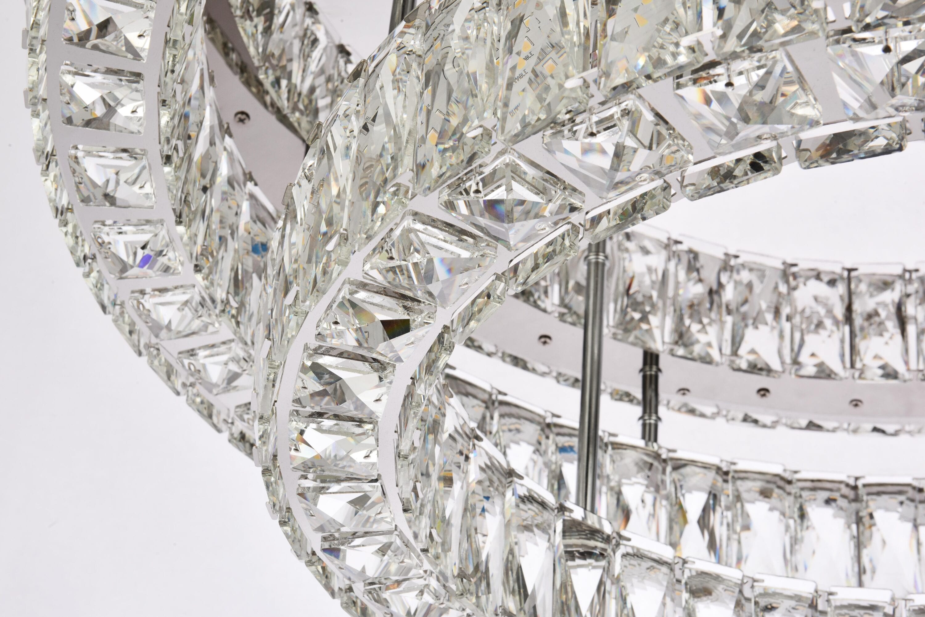 Monroe 22" Chrome LED Flush Mount with Royal Cut Crystals