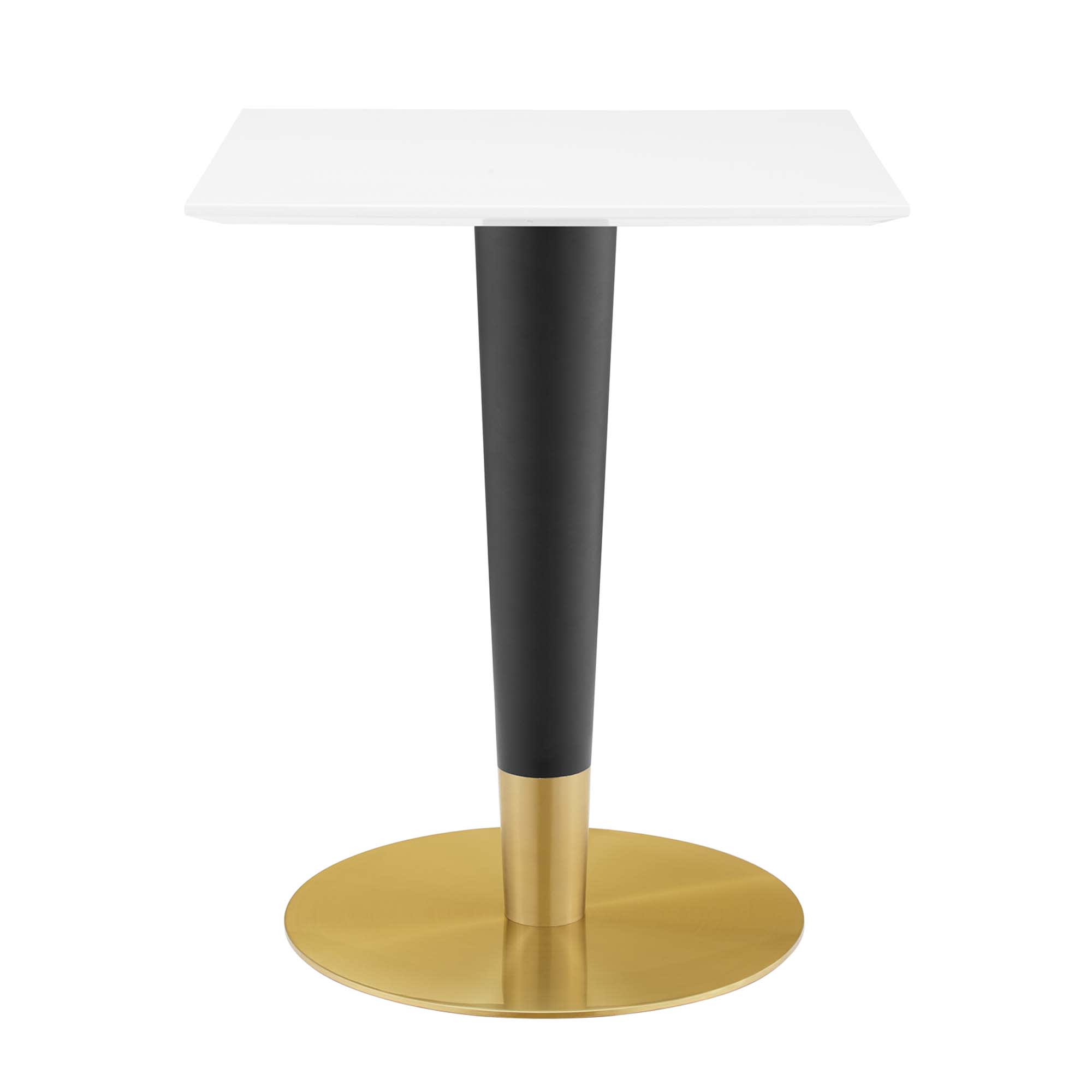  Zinque 24-in Square Dining Table in Gold White