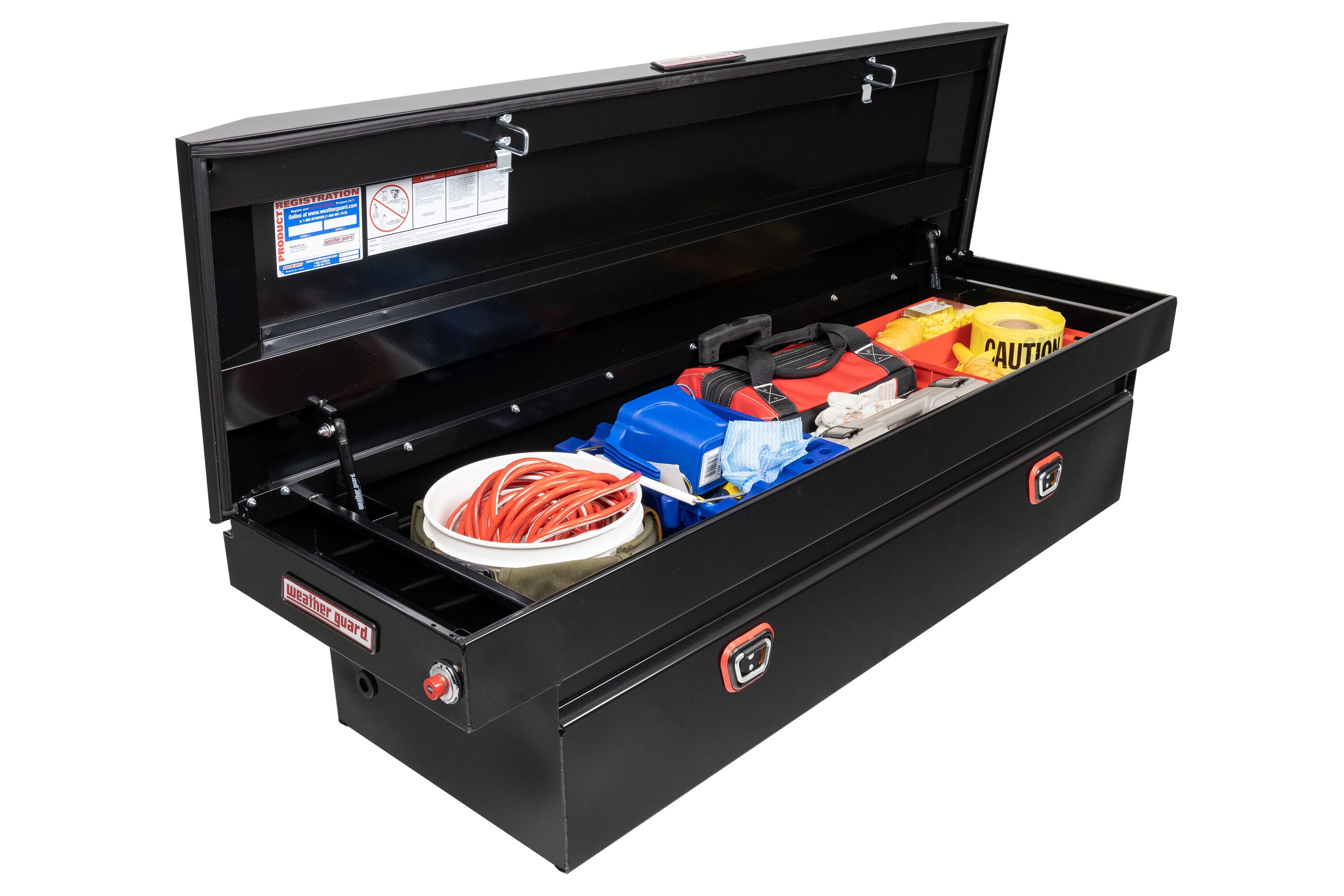 WEATHER GUARD 72-in x 20.5-in x 18.5-in Gloss Black Steel Crossover Truck  Tool Box in the Truck Tool Boxes department at