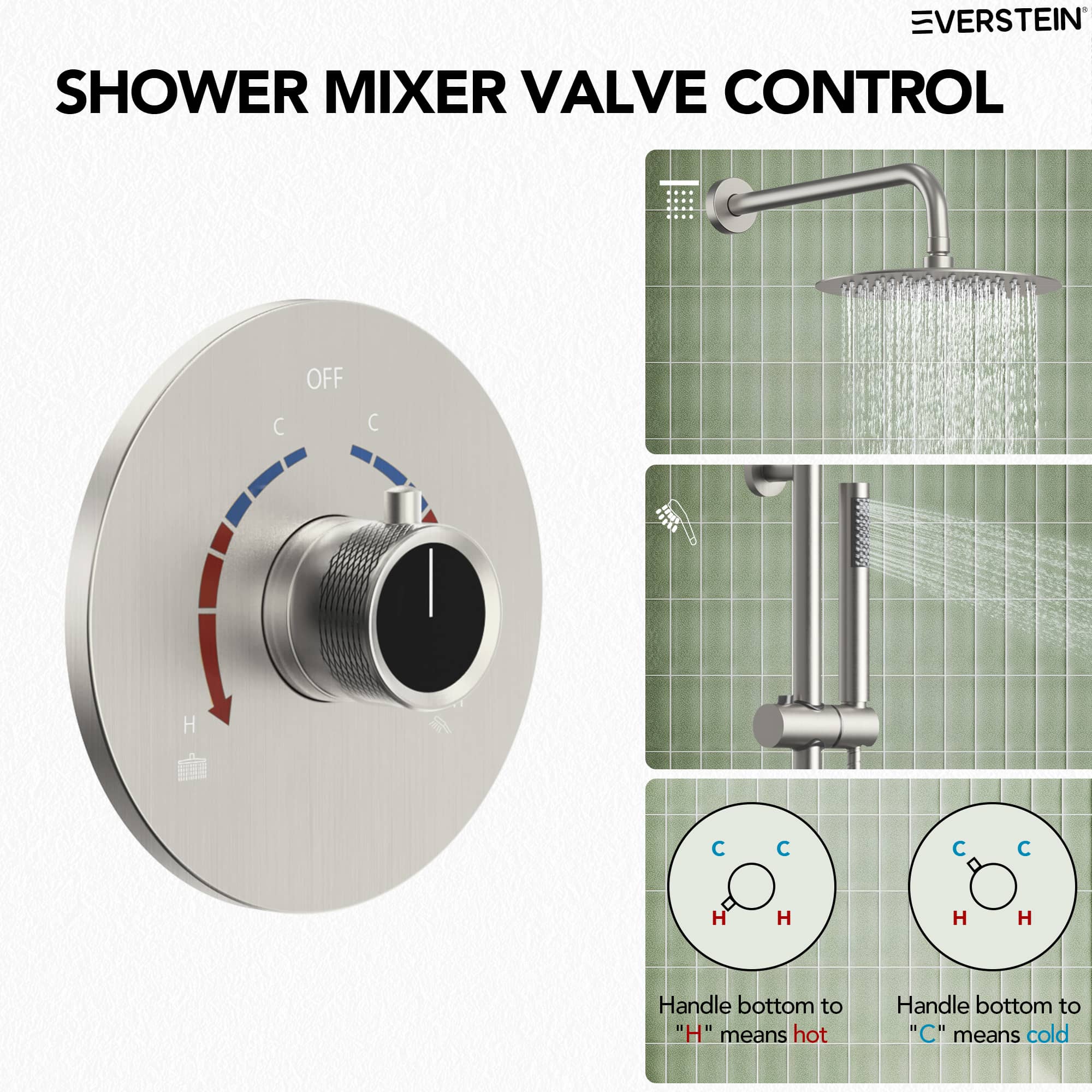 EVERSTEIN SFS-1013-NK10 Showerhead-Bar-Panels - View #8