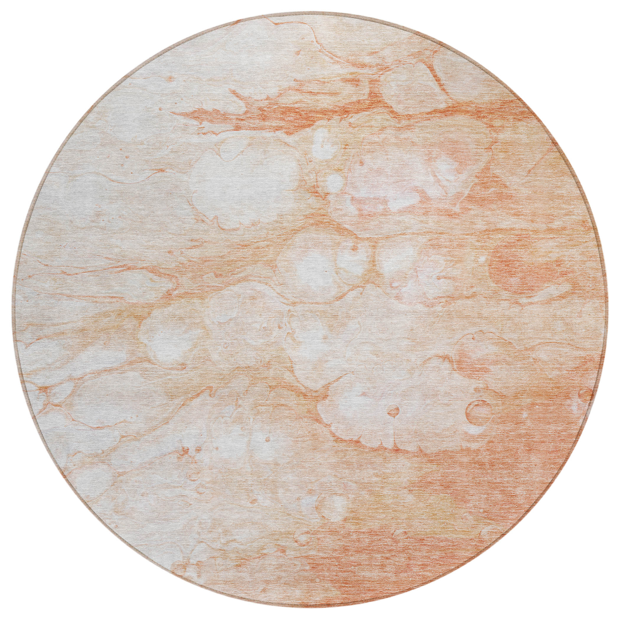 Addison Rugs ACN699CR8RO Chantille ACN699CR 8 x 8 (ft) Polyester Coral Round Indoor/Outdoor Geometric Machine washable Area rug