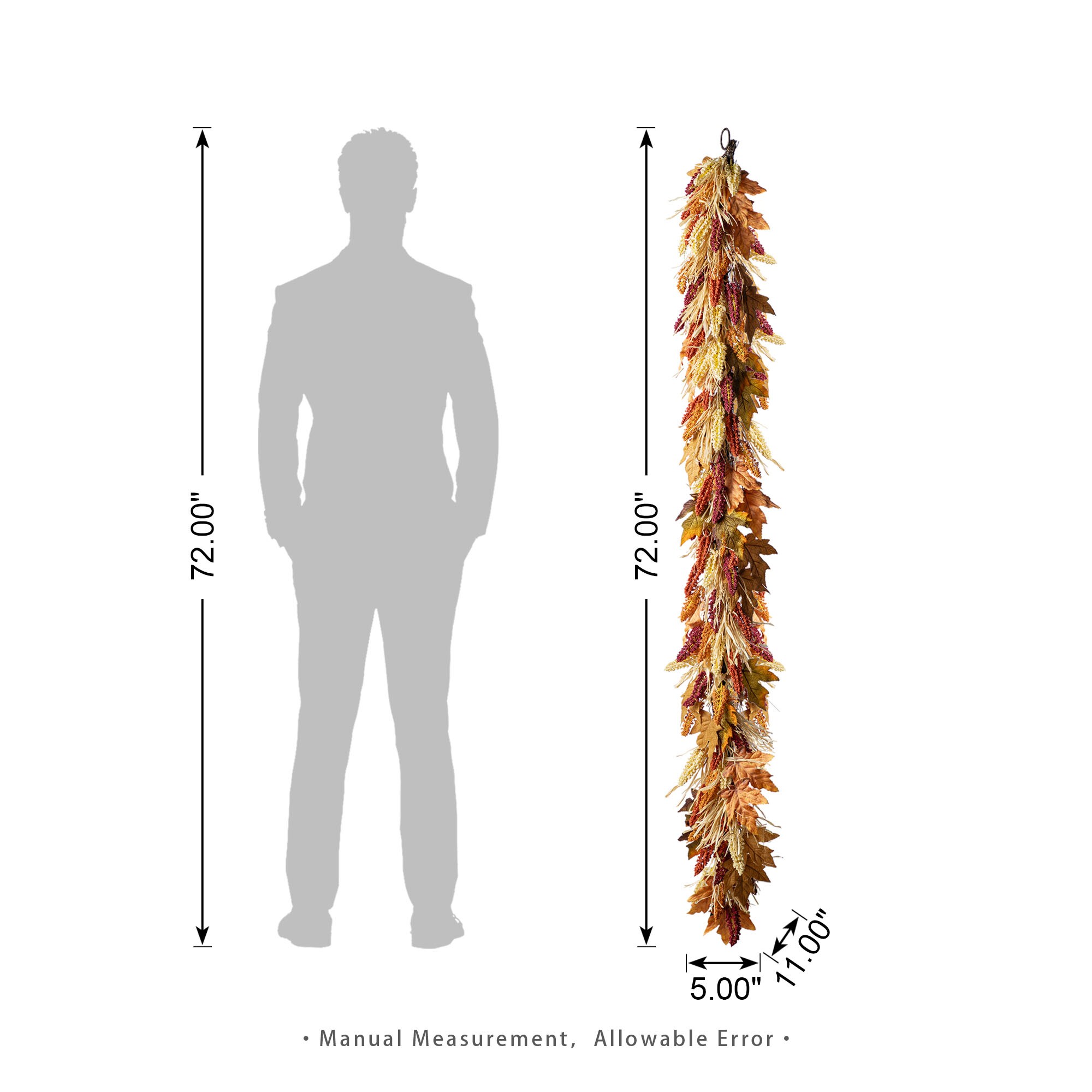 Glitzhome 2019500019 Artificial-Thanksgiving-Wreaths - View #3