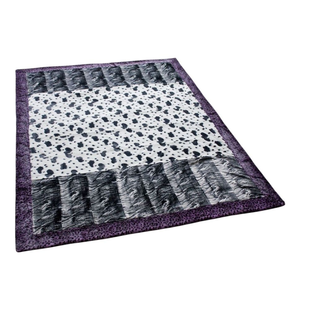 Slickblue Patchwork Faux Fur Throw Blanket (63 in x 86.6 in) Multicolor Micro Fleece Plush Back 22.5 oz Fill Soft Warm Blanket for Bedroom Sofa Couch Living Room Travel Use