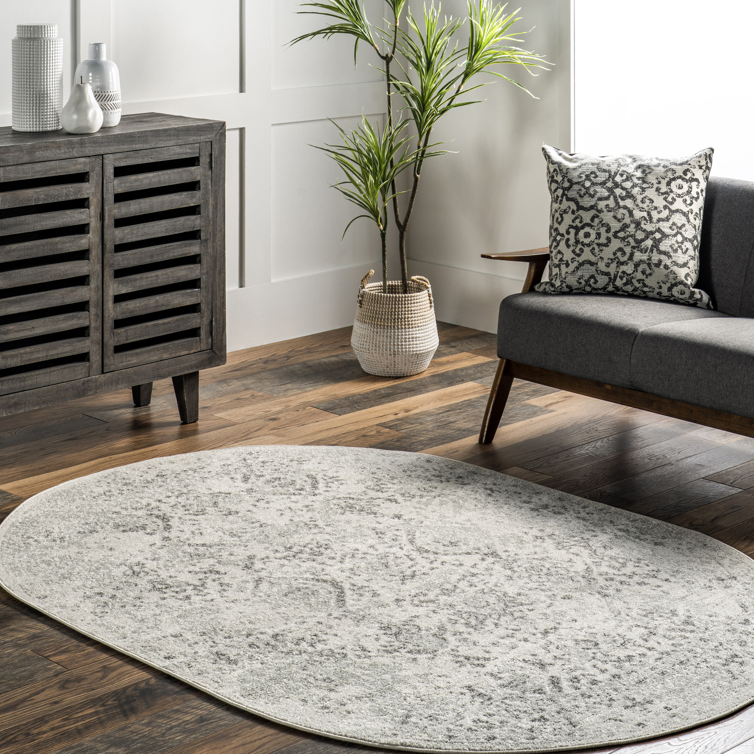 nuLOOM RZBD21A-O305 Odell 3 x 5 (ft) Loomed Polypropylene Ivory Oval Indoor Floral/Botanical Area rug