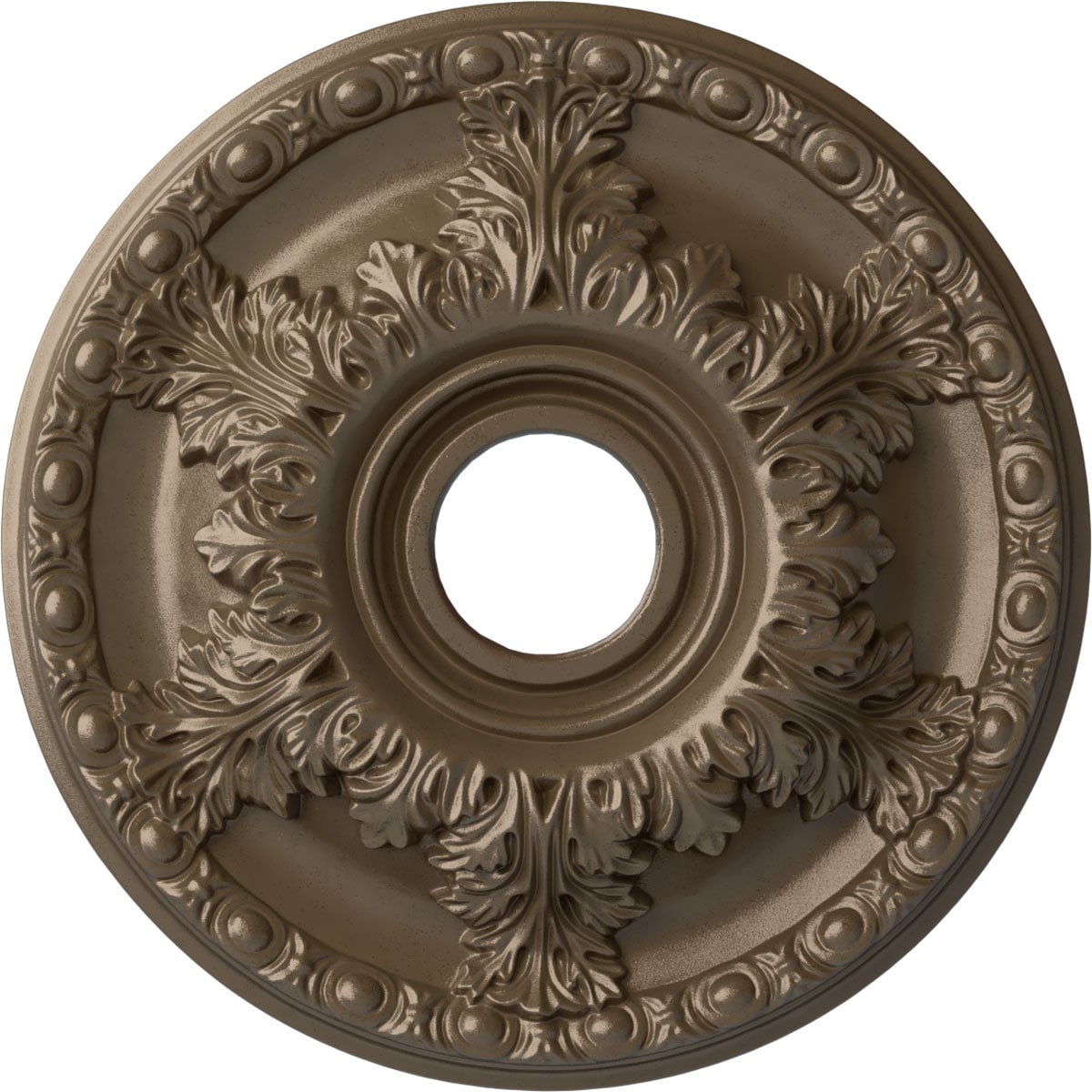 Ekena Millwork CM18GAWSS Granada 18-in W x 18-in L Painted Warm Silver Polyurethane Whole Ceiling Medallion