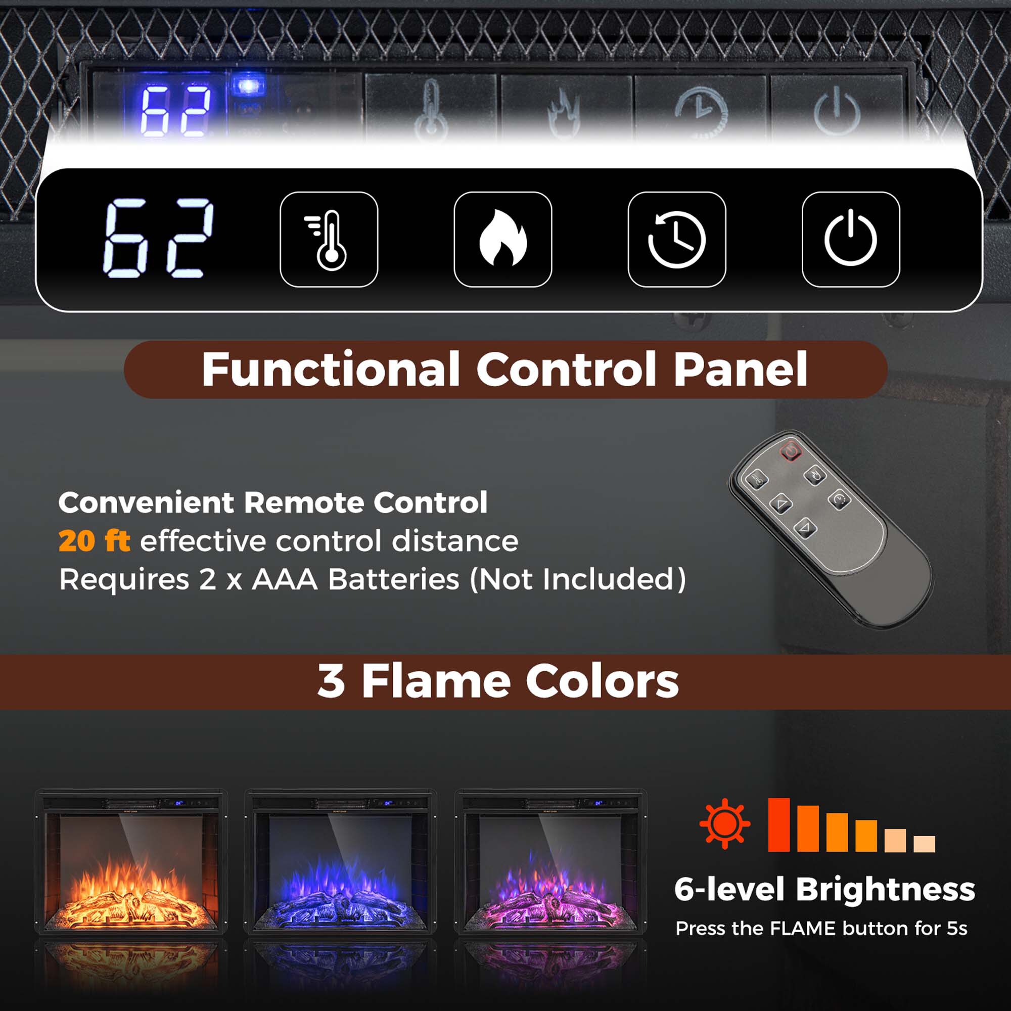 Costway HCST00947 Electric-Fireplaces - View #3