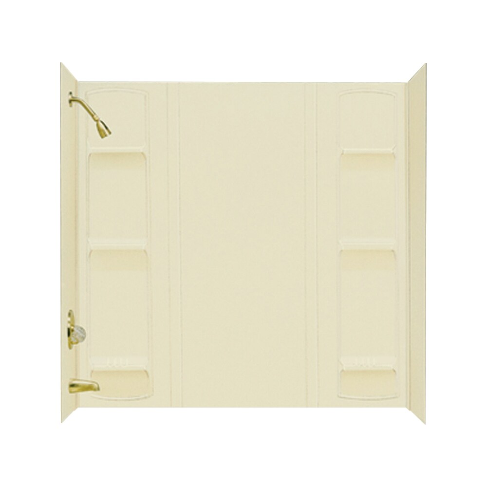 Mustee 56BN 42-Inches L x 72-Inches W x 58-Inches H Bone 5 -Piece Glue Up Bathtub surround